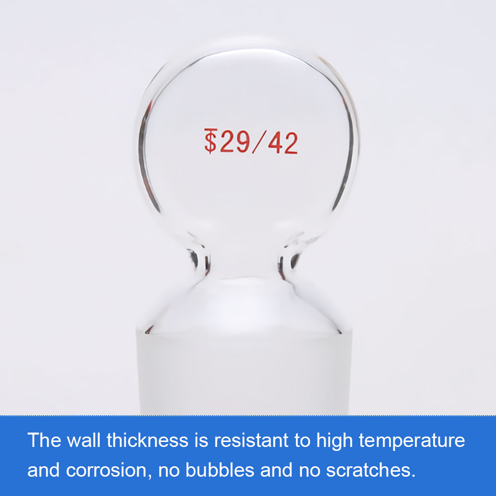 ADAMAS-BETA Lab High Borosilicate Glass Stopper Hollow with Handle Grinding Mouth Glass Plugs 29#,34#,45# Sealing Stopper