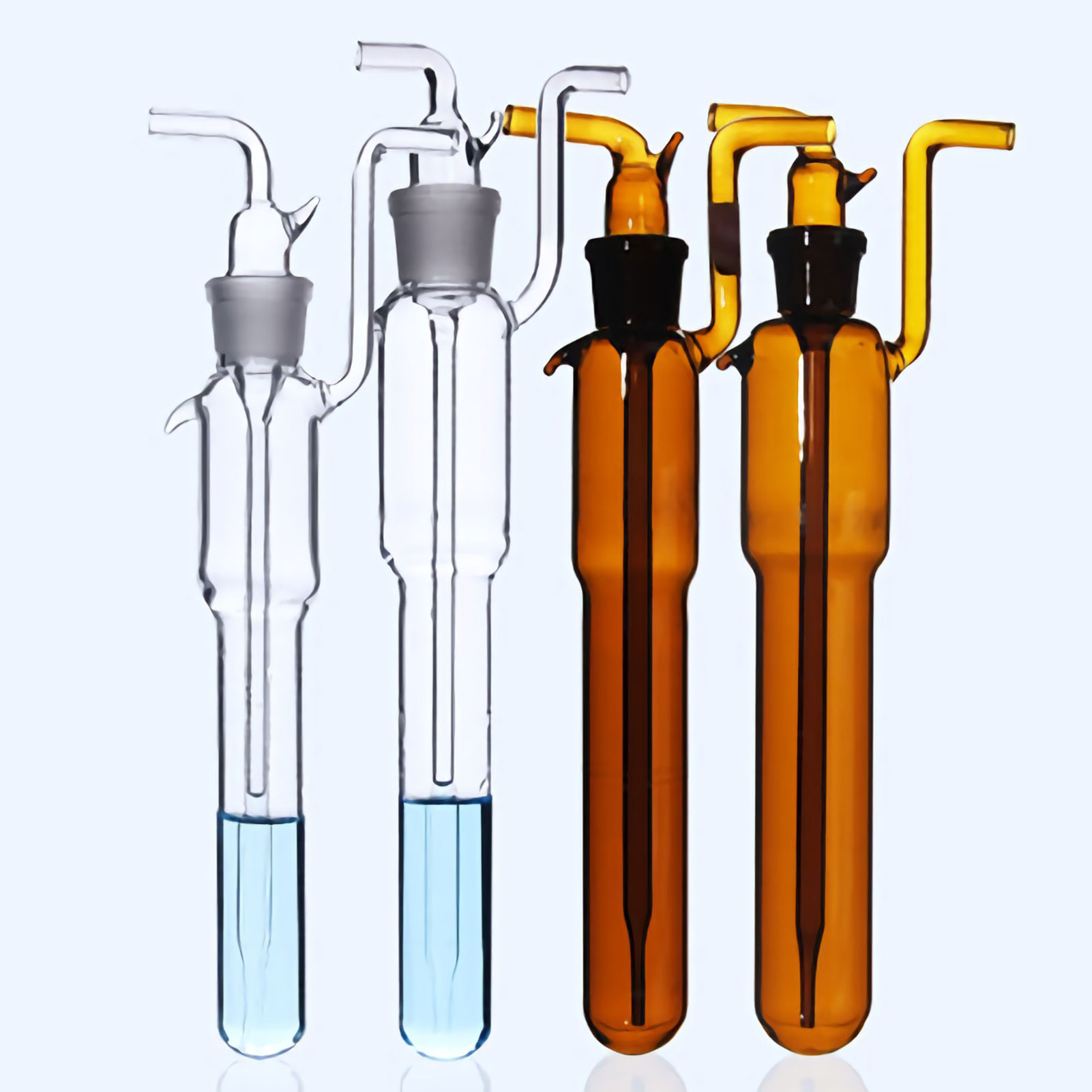 ADAMAS BETA Big Bauer Absorption Tube Glass Bubble Absorption Tube Grinding Mouth Laboratory Gas Sampling Bottle 10ml 25ml 50ml