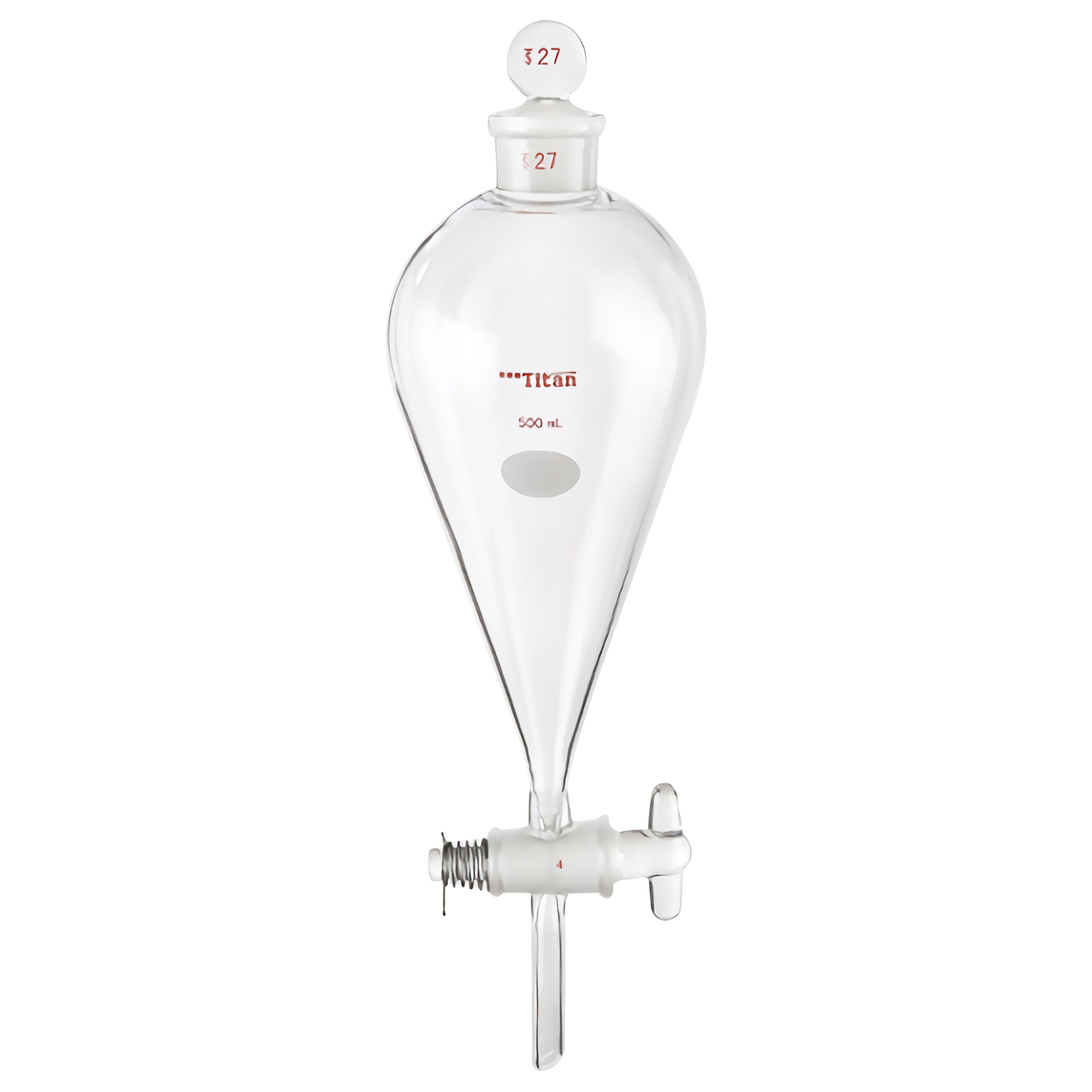ADAMAS BETA Glass Separating Funnel Laboratory Funnels with Top Plug PTFE/Glass Cock Grinding Mouth 60-1000ml Pear-Shape Lab Filters