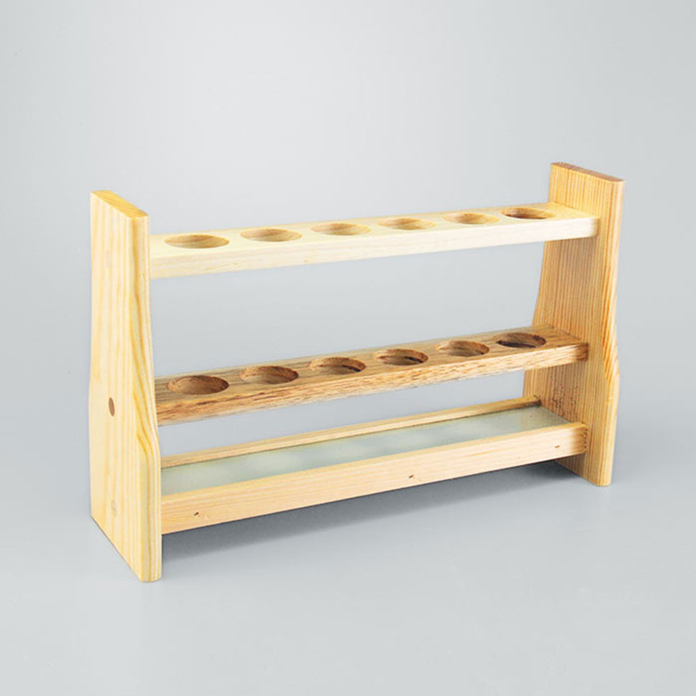 ADAMAS BETA Log Colorimetric Pipe Rack 6-Well 12-Well Wooden Laboratory Porous Tube Holder for 25ml 50ml 100ml Colorimetric Tubes