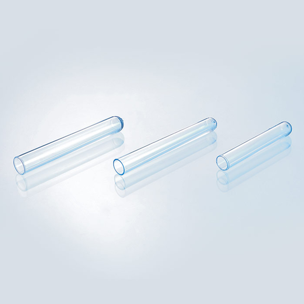 ADAMAS BETA Wholesale PS Round Bottom Plastic Test Tube Transparent Flat Mouth Scaleless Laboratory Conventional Plastic Test Tubes 60-100mm