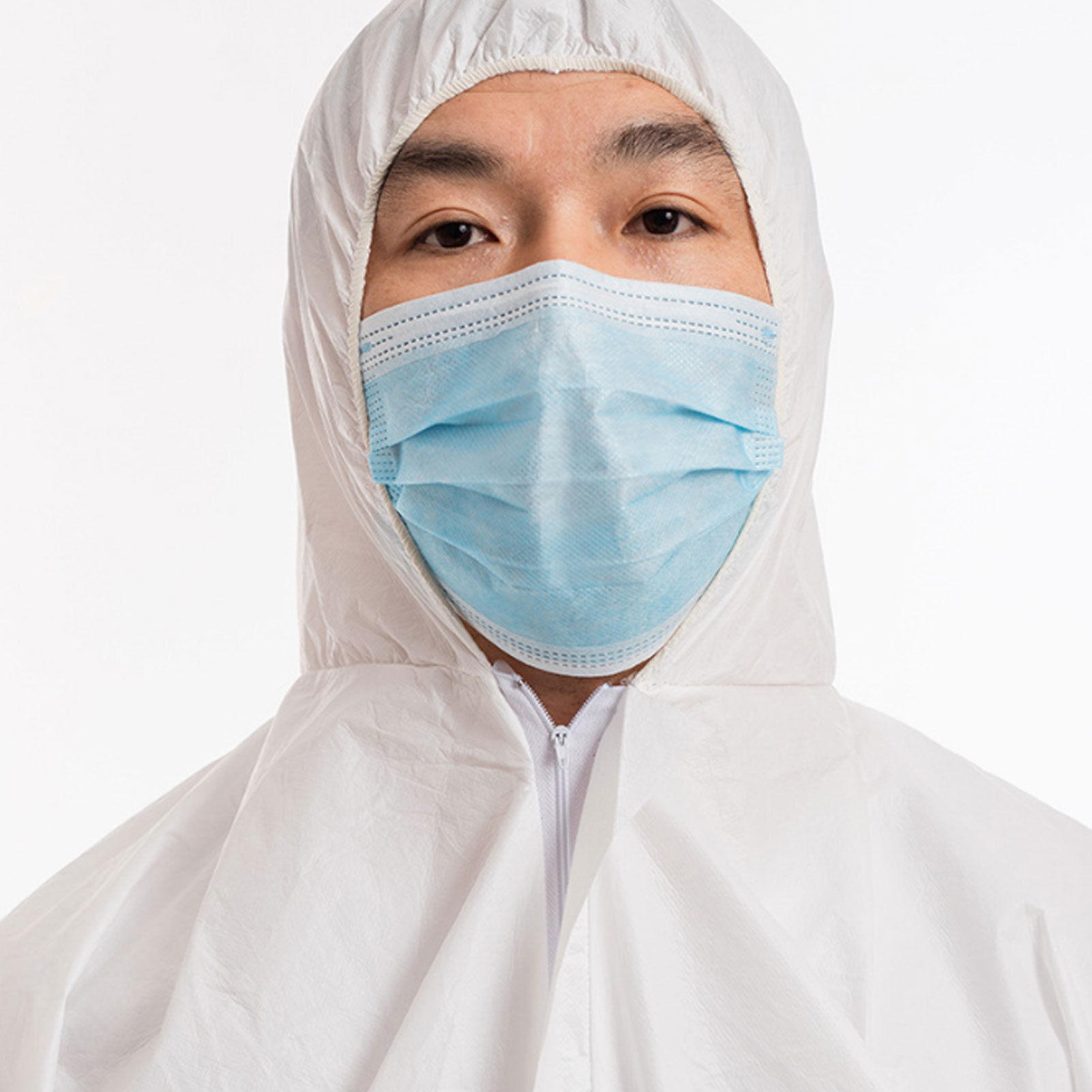 ADAMAS BETA Disposable Isolation Gown Non-woven Fabric Laboratory Protective Clothing One-Piece Hooded Dustproof Clean Coverall