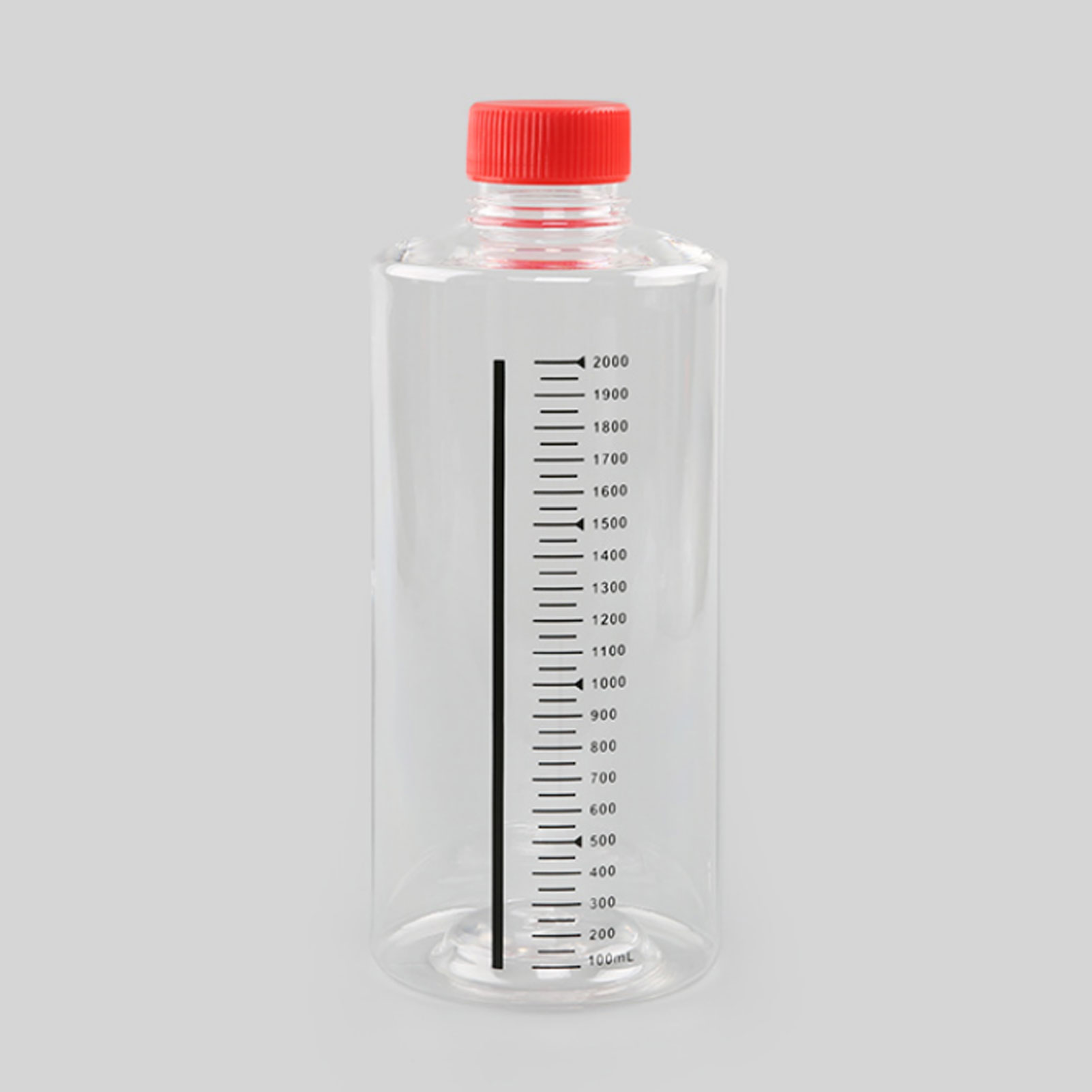 ADAMAS BETA Transparent Polystyrene Culture Liquid Bottle with HDPE Cover Laboratory Cell/Microbial Culture Storage Bottle 150ML-2000ML