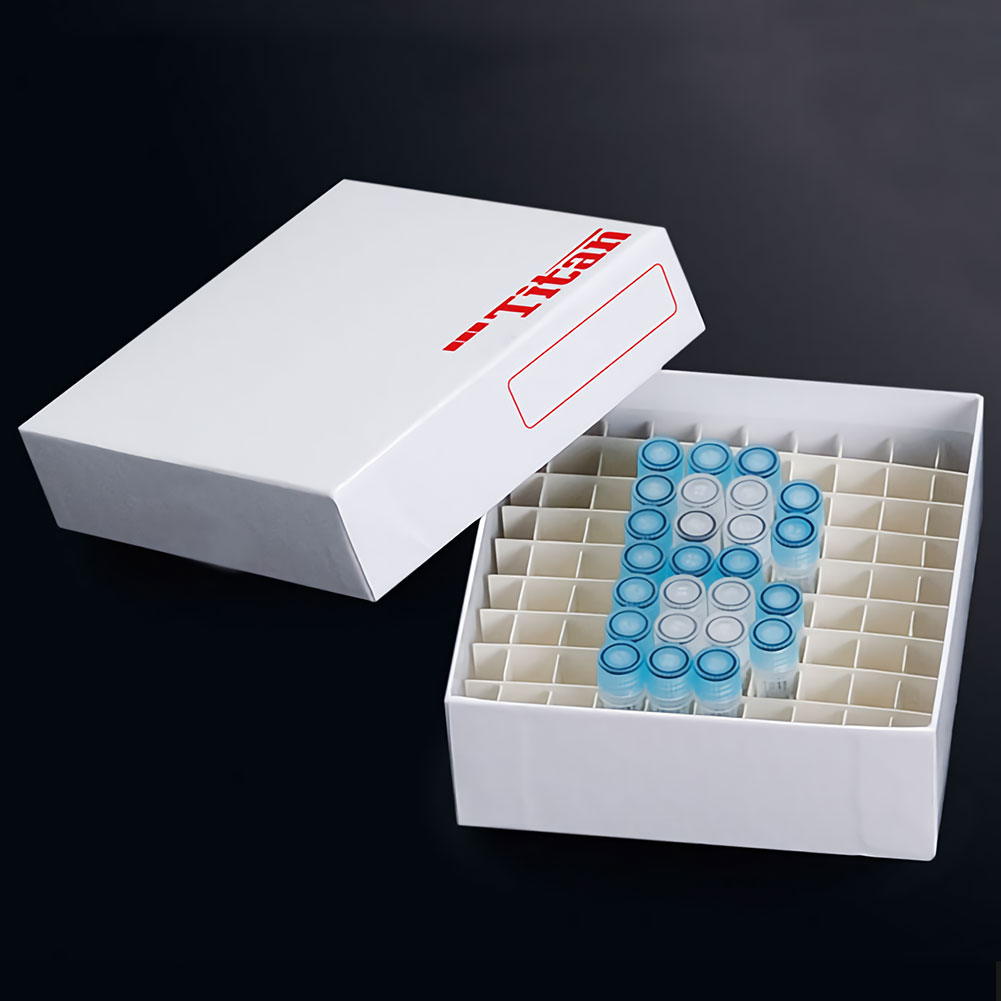 ADAMAS-BETA 15pcs/Set Coated Paper Freezer Low Temperature Resistance -196 ℃ Lab Freezing Boxes Cardboard 80-Grids/100-Grid for 1.5ml/1.8ml Tubes
