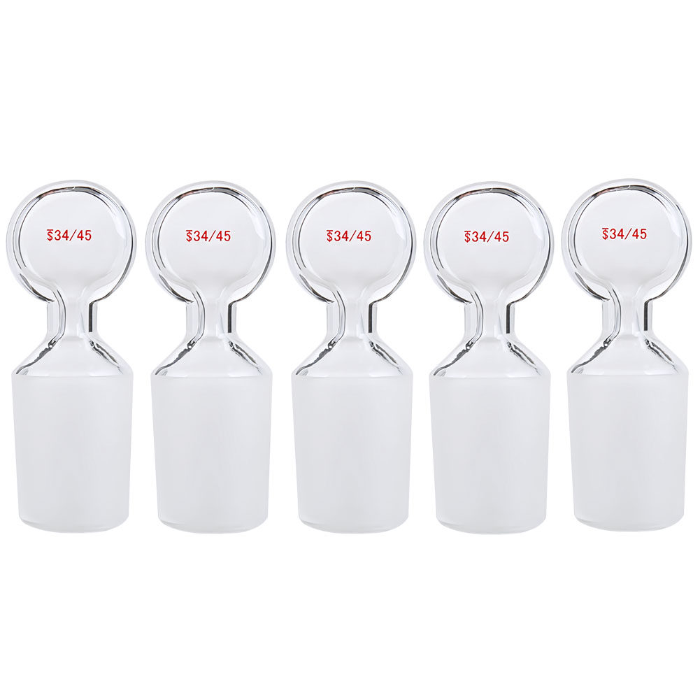 ADAMAS-BETA Lab High Borosilicate Glass Stopper Hollow with Handle Grinding Mouth Glass Plugs 29#,34#,45# Sealing Stopper