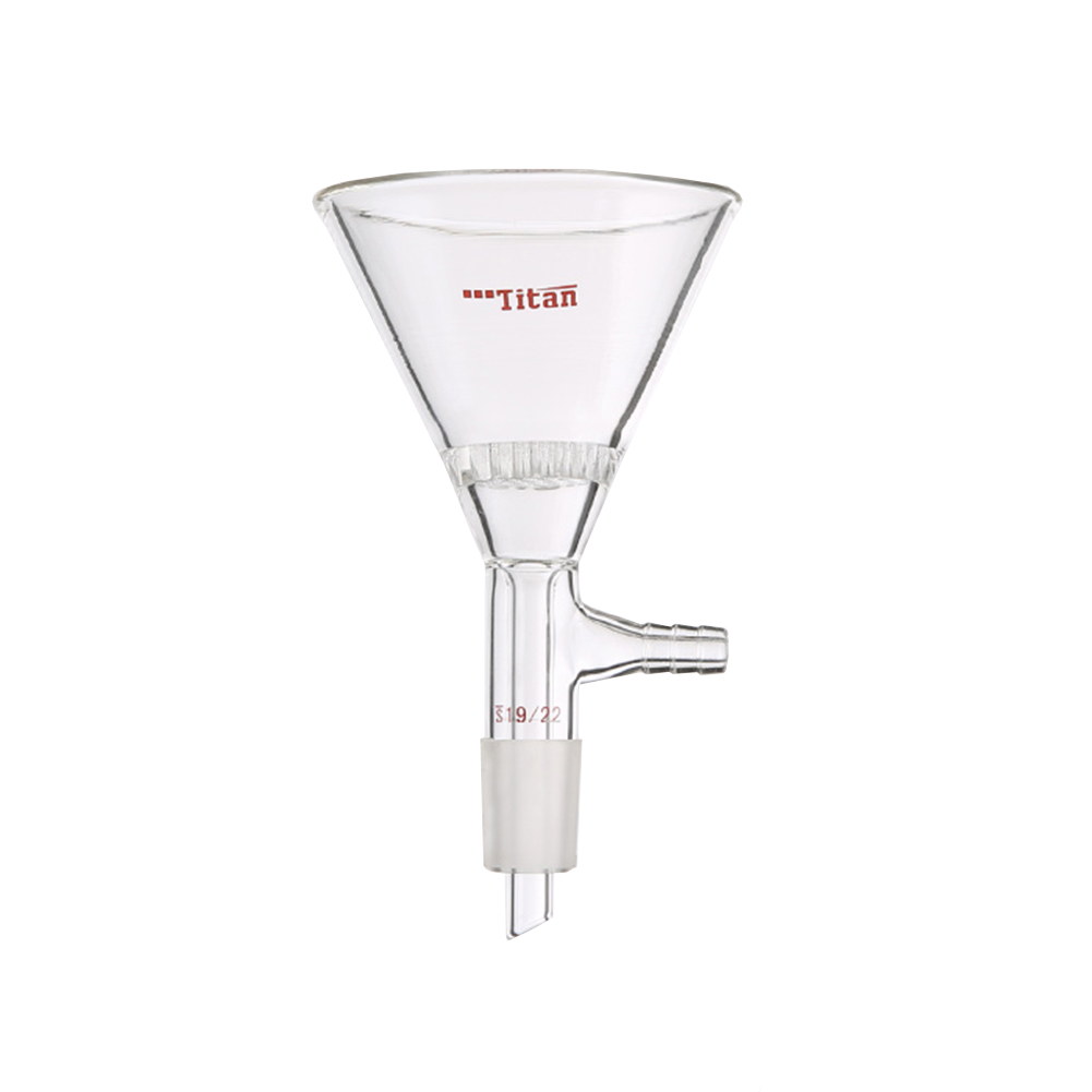 ADAMAS BETA 1pcs Lab Glass Triangular Funnel with Filter Plate Inner Tube Grinding Mouth 50-90mm Laboratory Filter Funnels Side Small Nozzle