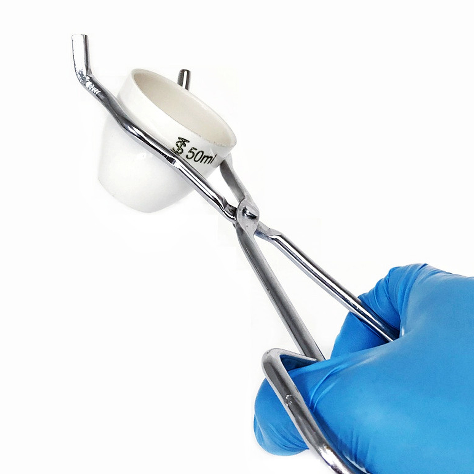 ADAMAS BETA Laboratory Ceramic Crucible Set with 200-600mm Round Electroplating Crucible Pliers 5-300ml Crucible Tong for Melting Casting Experiment