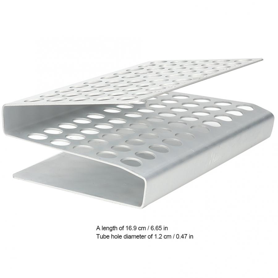 ADAMAS-BETA Lab Test Tube Racks 50 Round Holes Z-Shape Aluminum Alloy Tubes Storage Holders Well Diameter 12.2mm/14.5mm/17.5mm