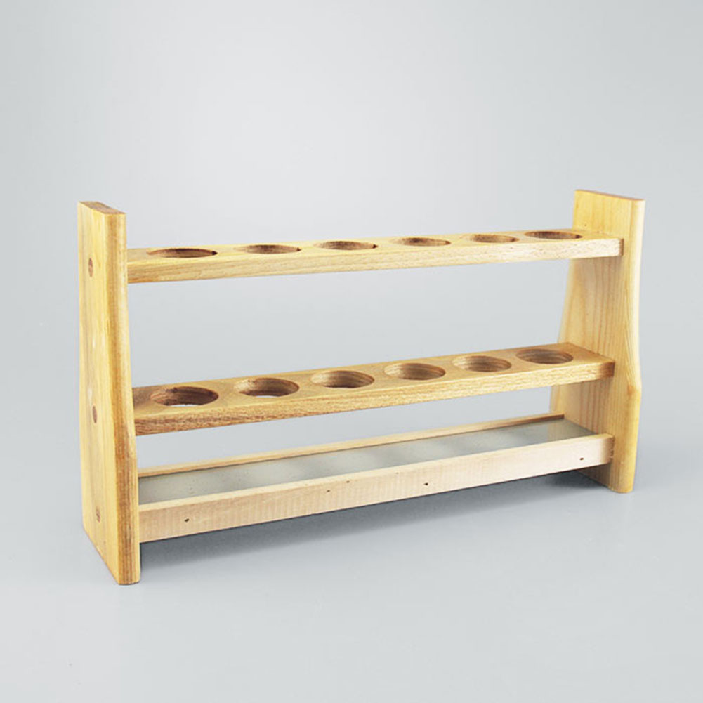 ADAMAS BETA Log Colorimetric Pipe Rack 6-Well 12-Well Wooden Laboratory Porous Tube Holder for 25ml 50ml 100ml Colorimetric Tubes