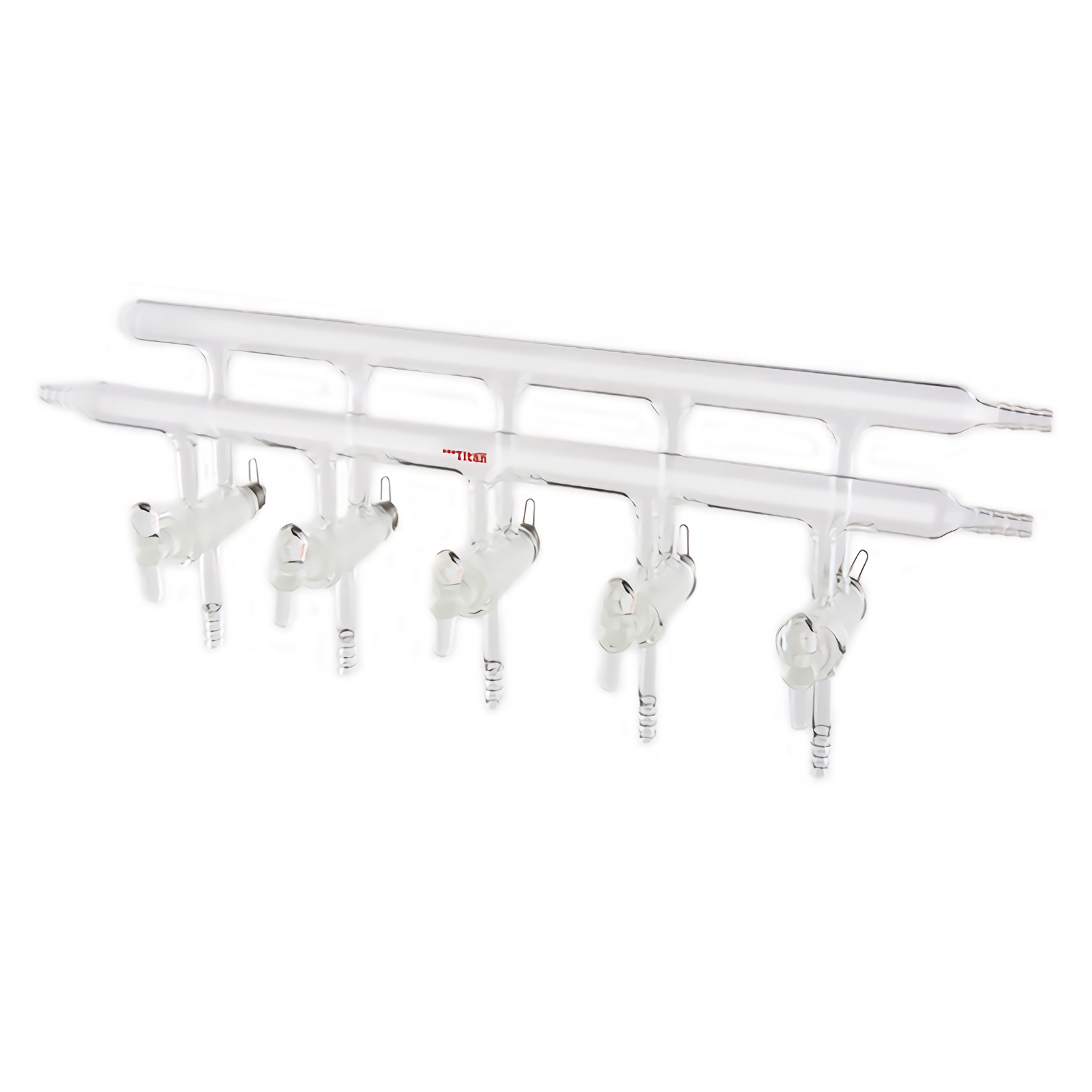 ADAMAS BETA Laboratory Glass Single Row/Double-Row Pipe Vacuum Gas Distributor with Group 4-6 Glass/PTFE Piston/High Vacuum Valv