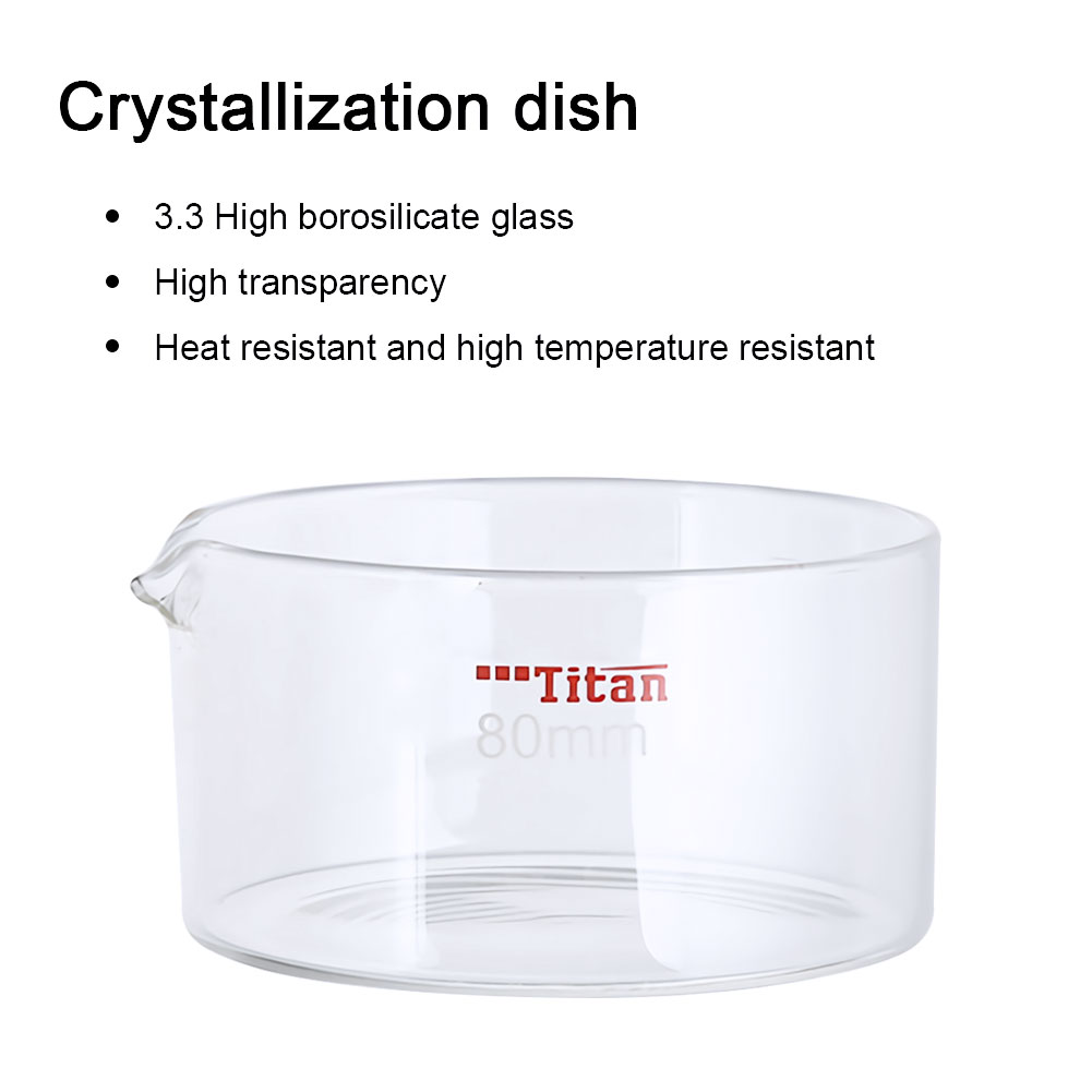 ADAMAS-BETA High Borosilicate 3.3 Glass Crystal Dish 100ml 2000ml Plat Bottom Transparent Diameter 80mm 200mm Lab Evaporating Dish