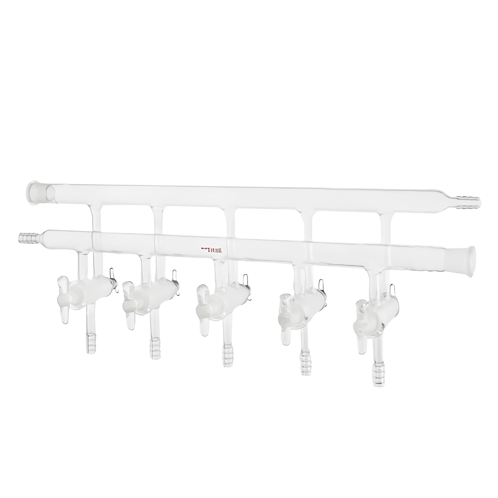 ADAMAS BETA Laboratory Glass Single Row/Double-Row Pipe Vacuum Gas Distributor with Group 4-6 Glass/PTFE Piston/High Vacuum Valv