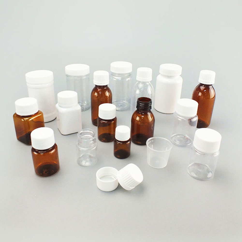 ADAMAS BETA PET Polyester Solid Bottle Transparent/Brown with PP Cover Leak-proof Laboratory Reagent Storage Bottles 15-120ml Wide/Narrow Mouth  Vial