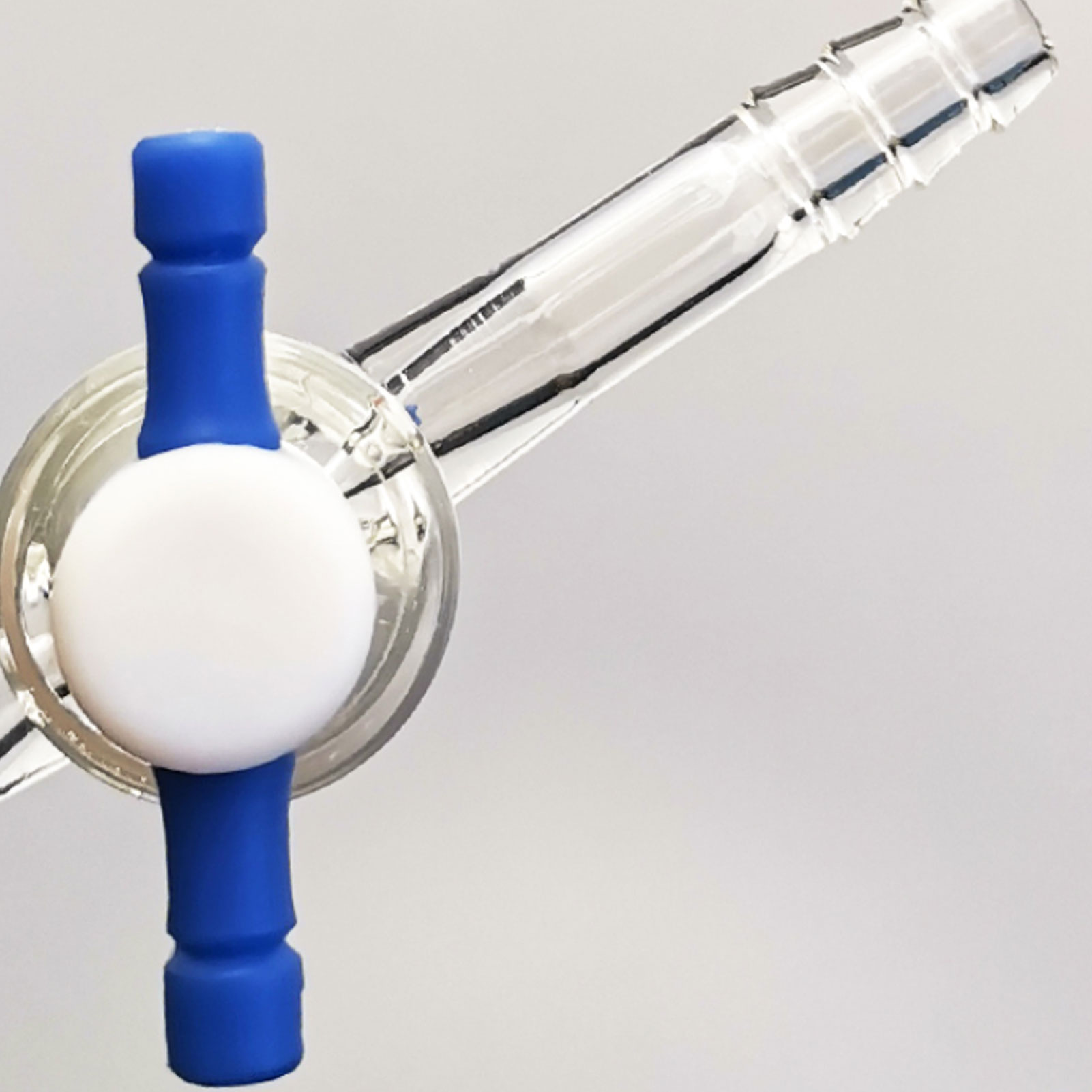 ADAMAS-BETA High Borosilicate Glass Connector 45 Degree Teflon Stopcocks Pipe Lab Joint with PTFE Gate Grinding Mouth 14/20 24/40 