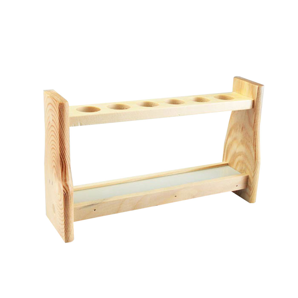 ADAMAS BETA Log Colorimetric Pipe Rack 6-Well 12-Well Wooden Laboratory Porous Tube Holder for 25ml 50ml 100ml Colorimetric Tubes