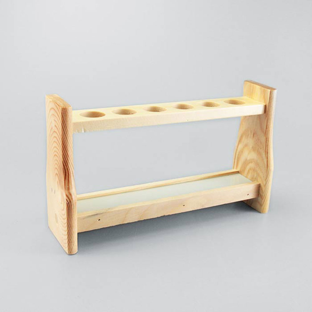 ADAMAS BETA Log Colorimetric Pipe Rack 6-Well 12-Well Wooden Laboratory Porous Tube Holder for 25ml 50ml 100ml Colorimetric Tubes