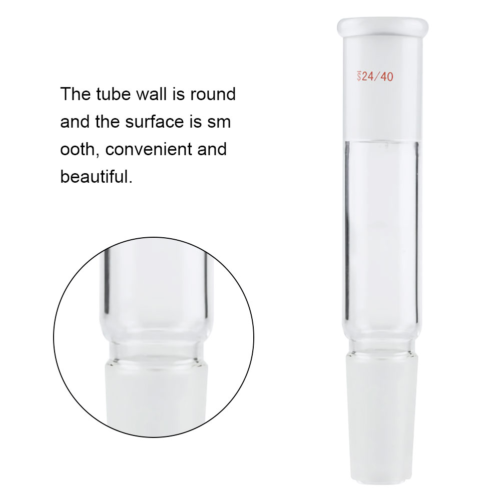 ADAMAS-BETA 1pcs Lab Glass Straight Connecting Adapter 70mm Inner/Outer Grinding Mouth 24/40 Borosilicate Glass Joint