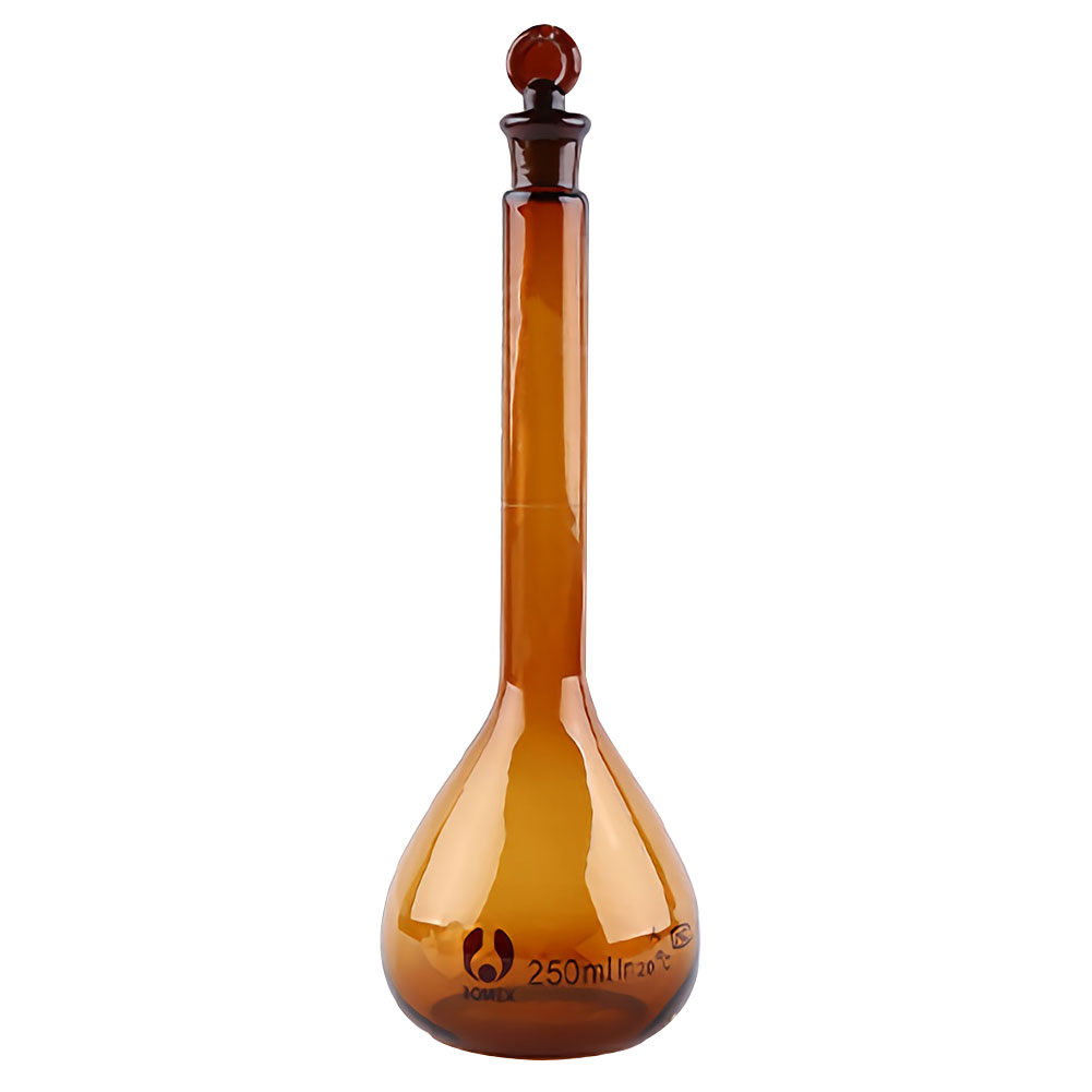 ADAMAS BETA Volumetric Flask with Stopper Amber 5-2000ml Lab Glassware Laboratory Long Neck Reagent Storage Bottle Glass Plug
