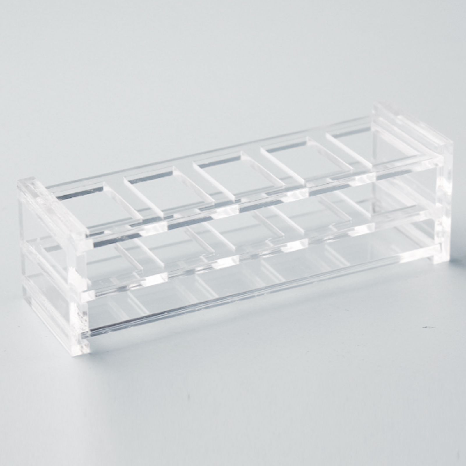 ADAMAS BETA Plexiglass Cuvette Rack 5-24 Well Acrylic Transparent Laboratory Cuvette Holder for 10-50MM Cuvettes Storage Stander
