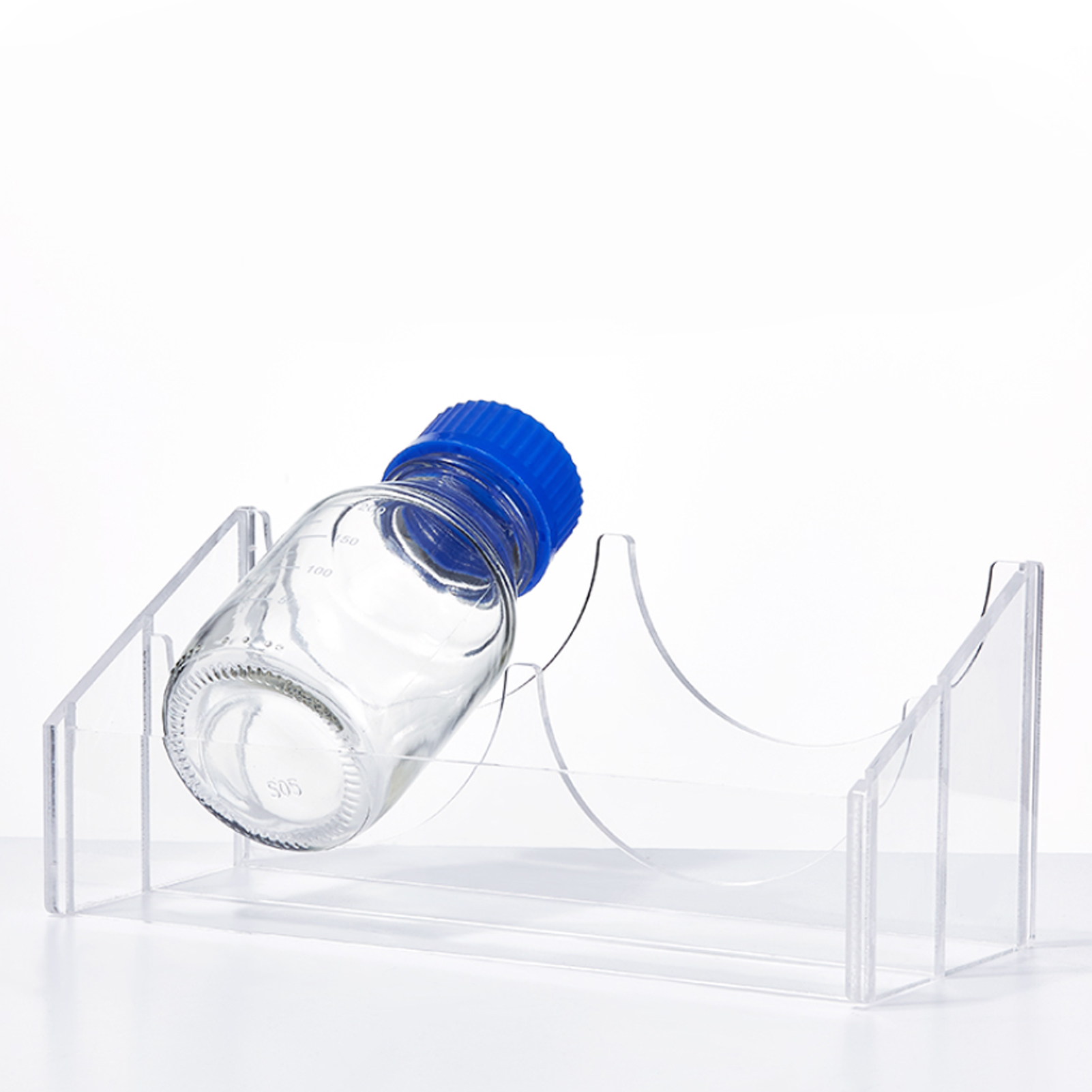 ADAMAS BETA Plexiglass Serum Bottle Inclined Frame 2-Well Laboratory Bottle Rack for 100ML-1000ML Acrylic Storage Holder