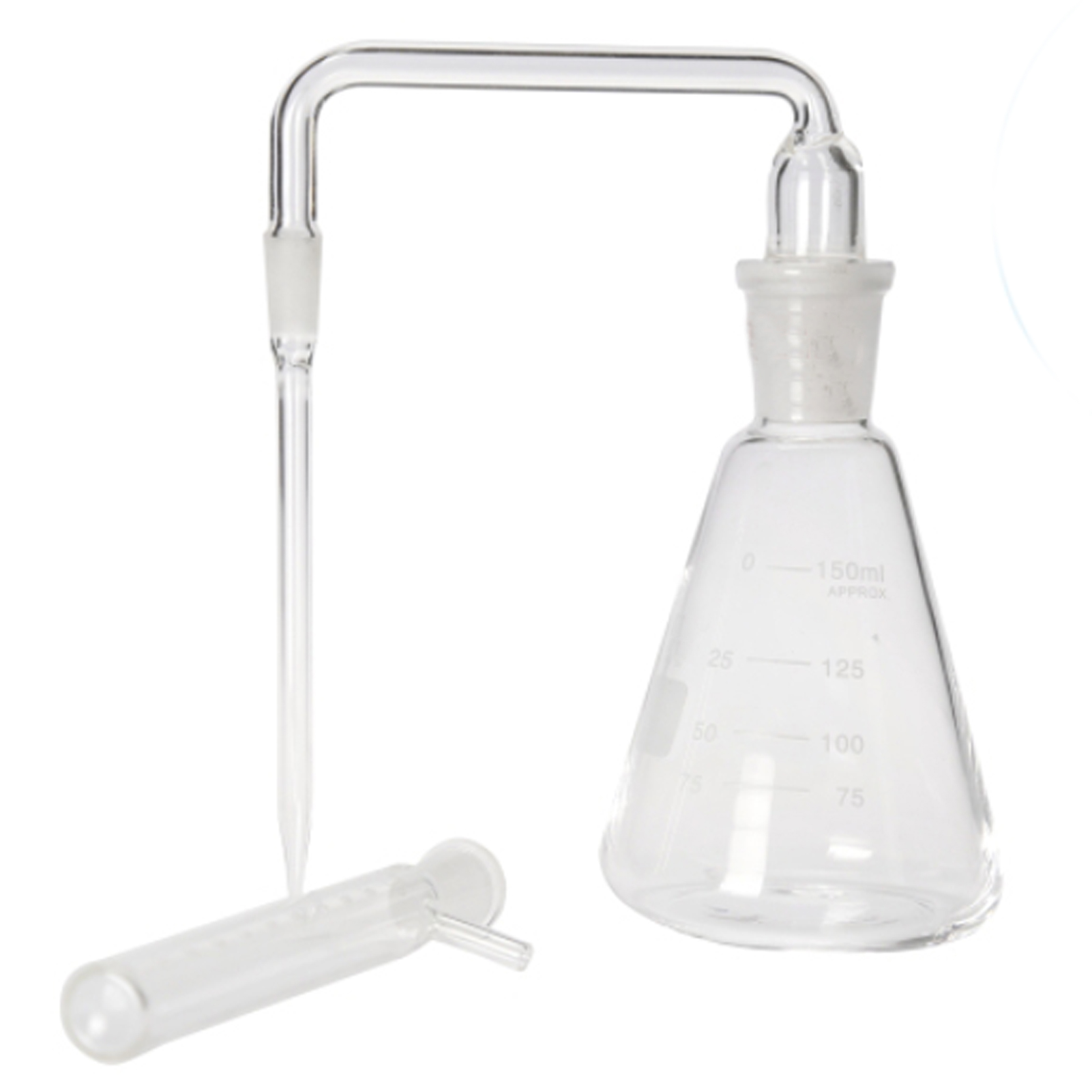 ADAMAS-BETA Gucai Arsenic Detector 100ml/150ml Conical Flask+Pointed Nose Glass Tube Set Laboratory Silver Salt Arsenic Measuring Instruments