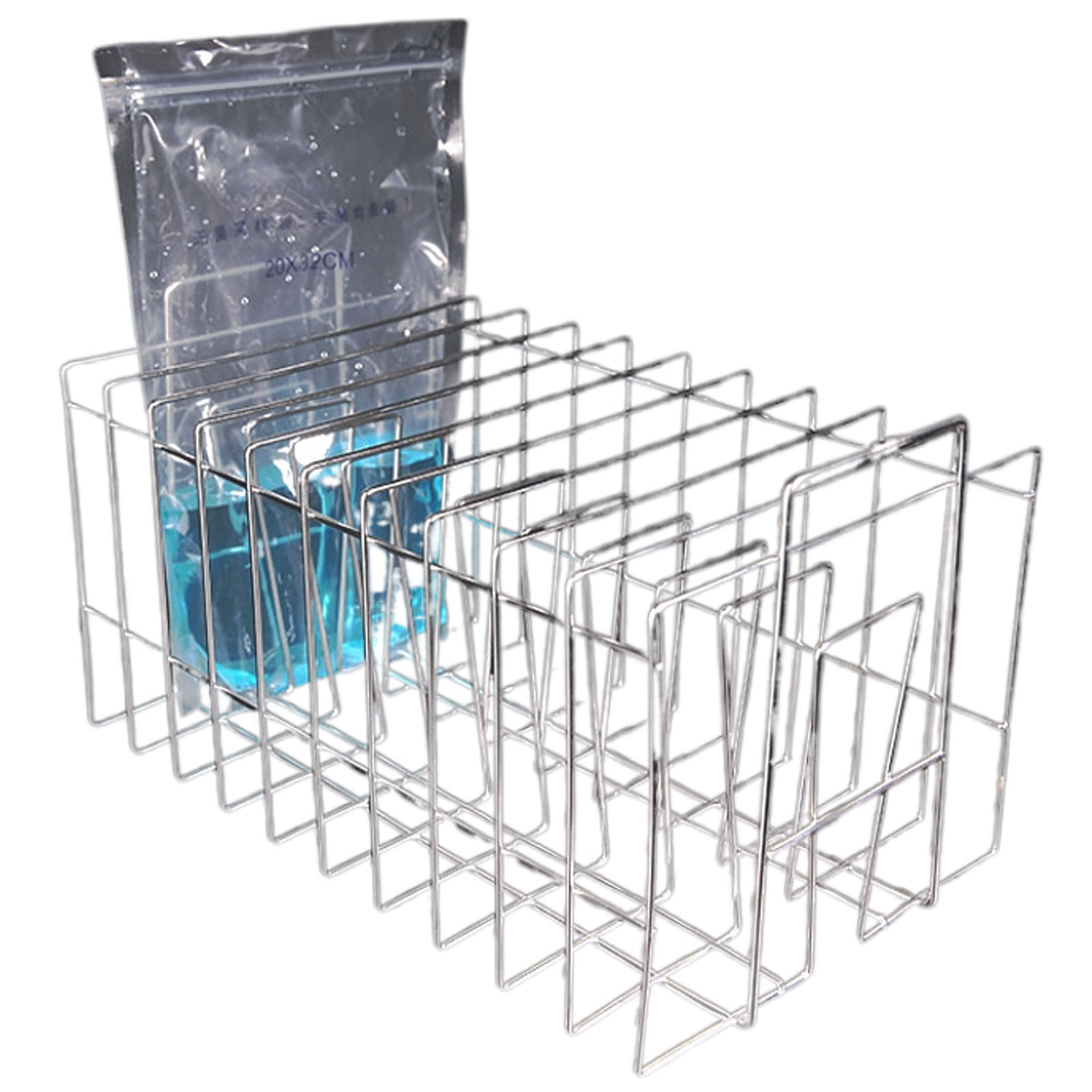 ADAMAS BETA Flat Mouth Sterile Homogeneous Bags 38x51cm Lab Sampling Bag 10-Grid 304 Stainless Steel Homogeneous Bag Rack/Holder