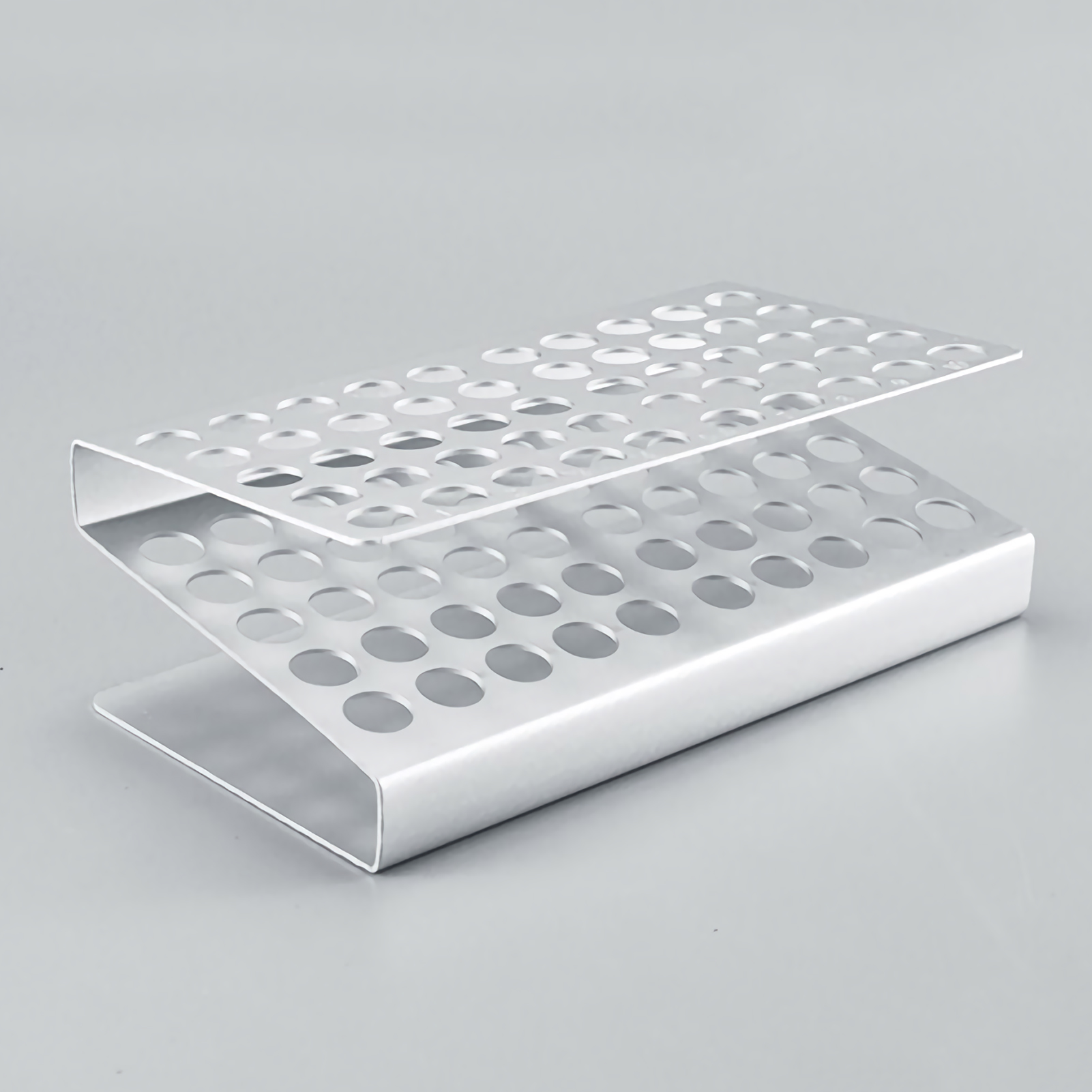 ADAMAS BETA Lab Aluminum Oxide Test Tube Rack 50 Well 14.5mm 17.5mm Multifunction Z-Shape Laboratory Centrifuge Tube Storage Holders