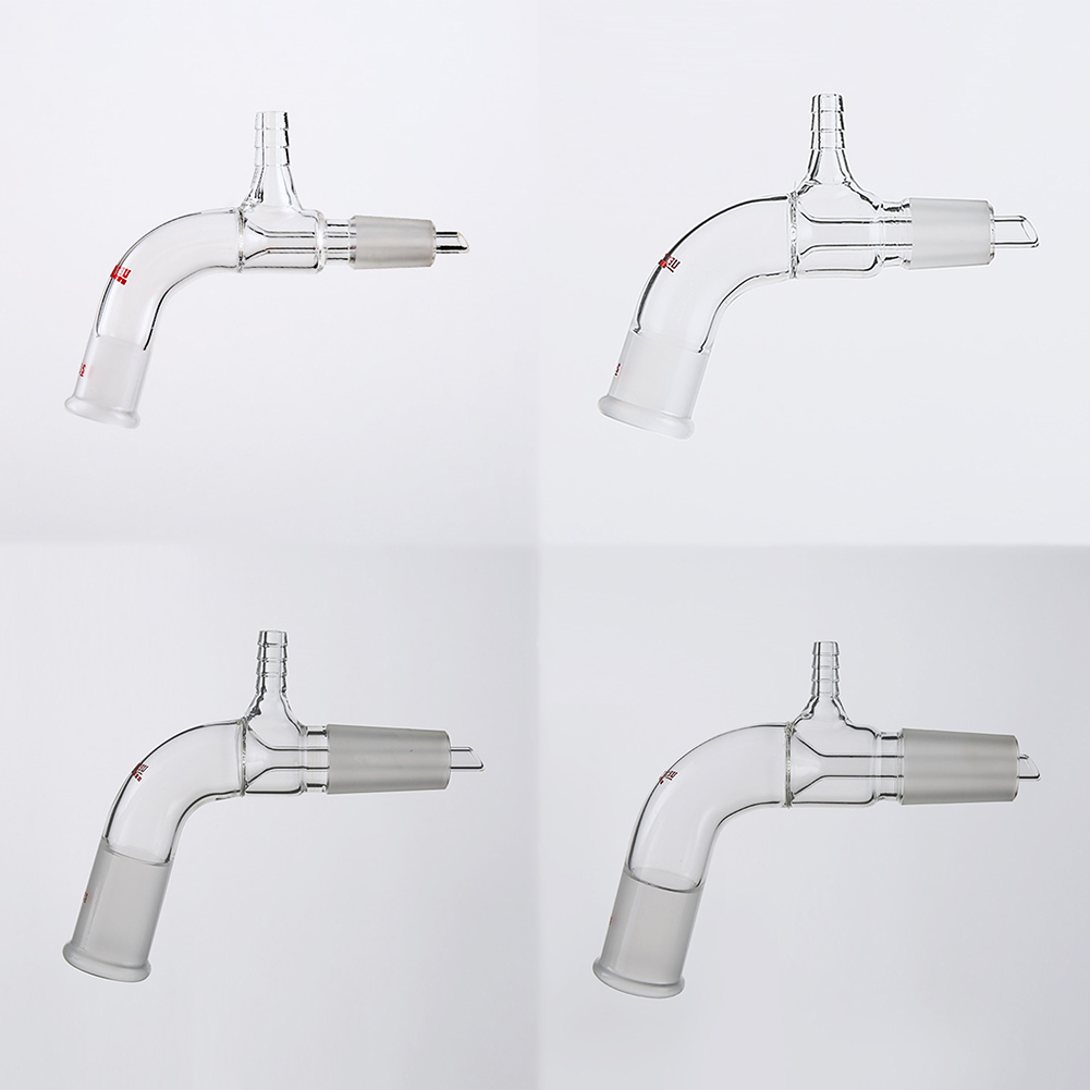 ADAMAS-BETA Vacuum Receiver Tube High Borosilicate Glass End Pipe 105° Bend Grinding Mouth Laboratory Glass Connector/Joint