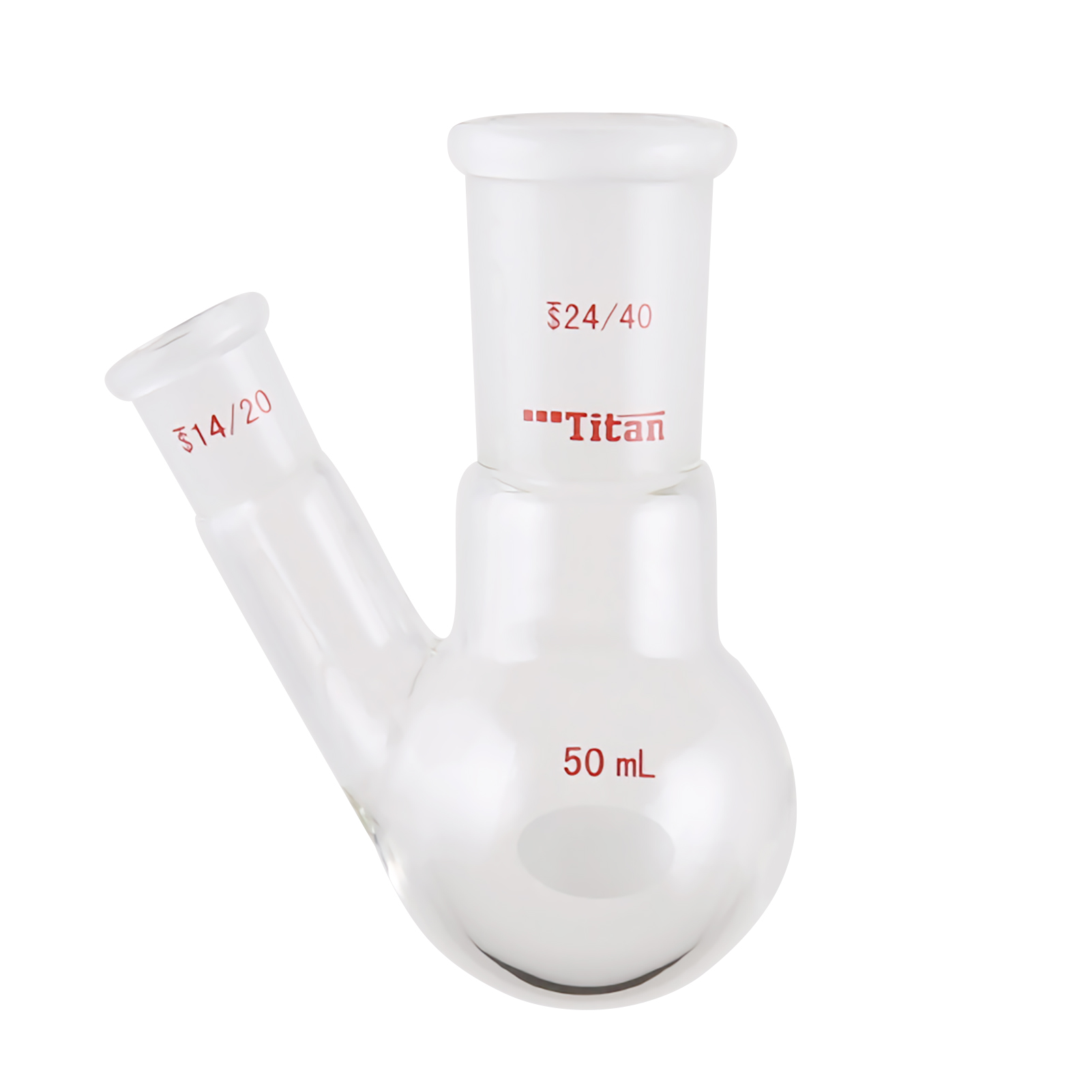 ADAMAS-BETA Two-Necked Flask Lab Glassware Spherical Bottle Round-Bottomed Grind Reaction Flasks 10-2000ml for Distillation Experiment