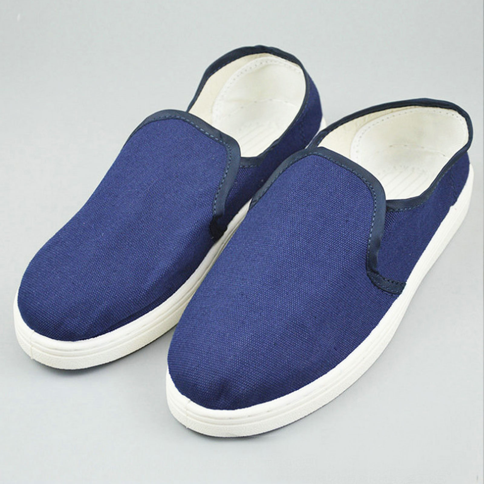 ADAMAS BETA Laboratory Anti-static Medium Towel Shoes Full Top Canvas Shoes Elastic Mouth PU Flat Sole Dust-free Cleaning Shoes for Workshope