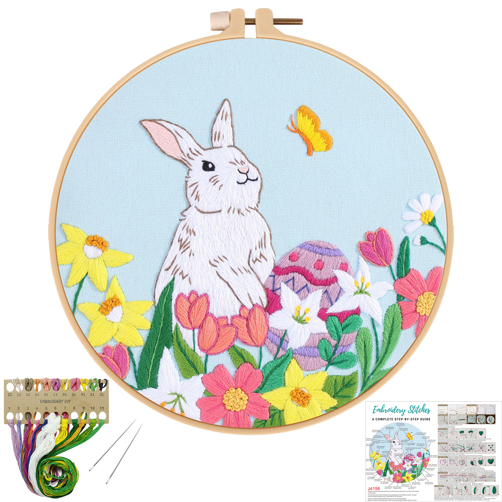 DIY Handmade Embroidery Cross stitch kit - Easter Rabbit