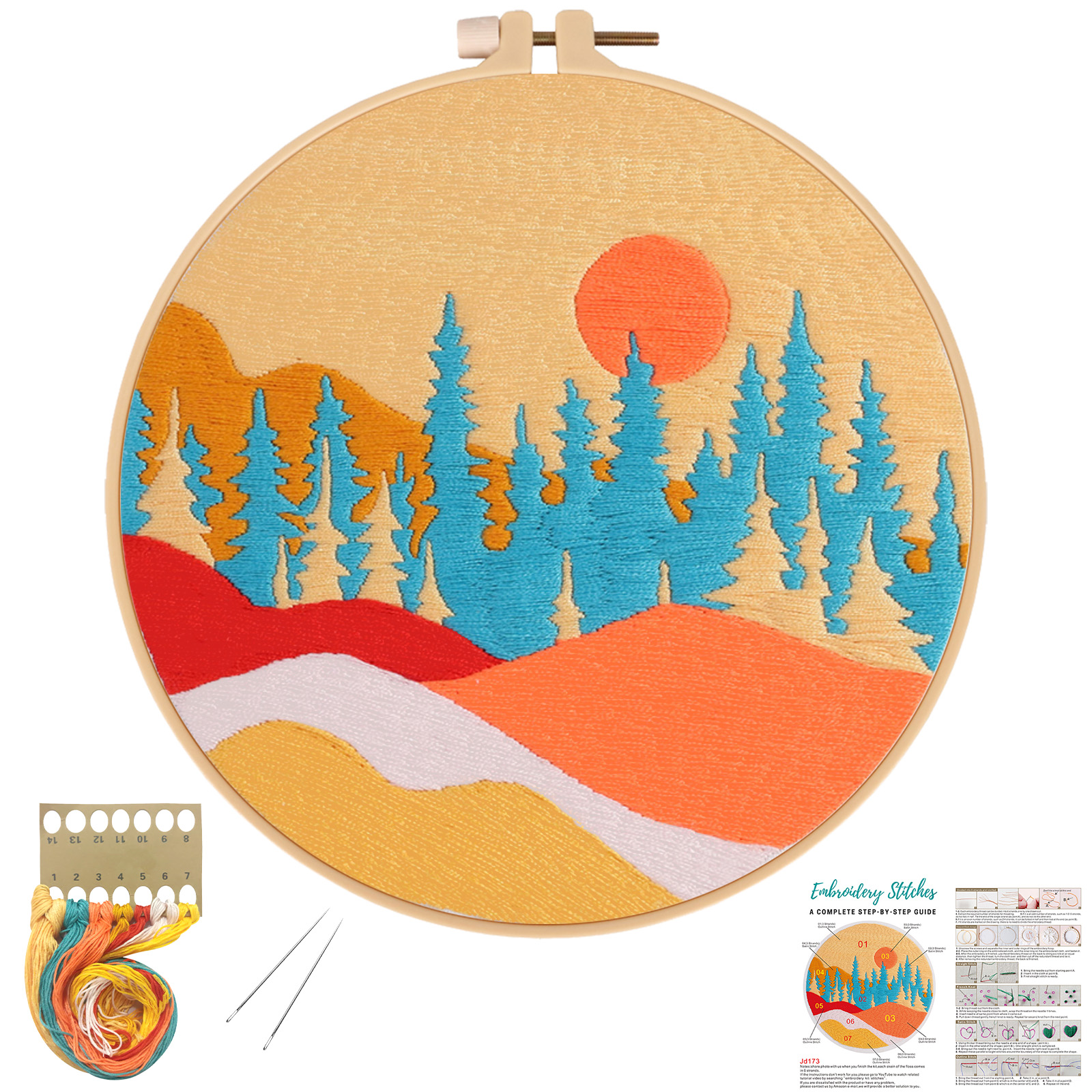 Embroidery Starter Kit Cross stitch kit for Adult Beginner - Mountain Pattern
