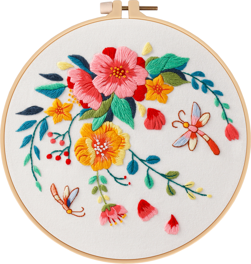 DIY Handmade Embroidery Craft Cross stitch kits beginner  - Flowers and Butterfly Pattern
