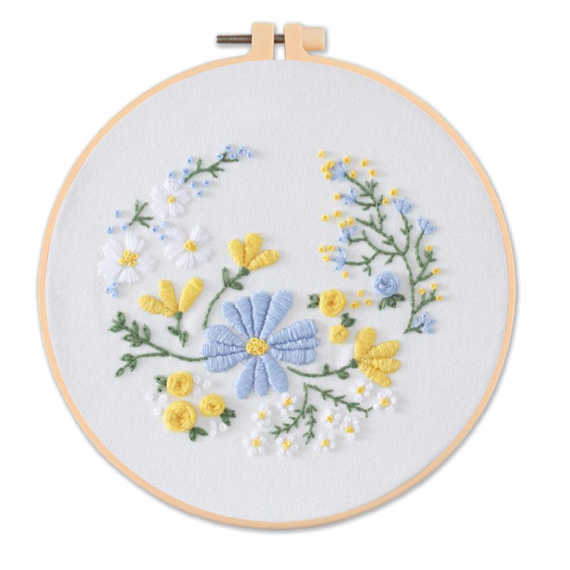 Embroidery Starter Kit Cross stitch kit for Adult Beginner - Flower pattern