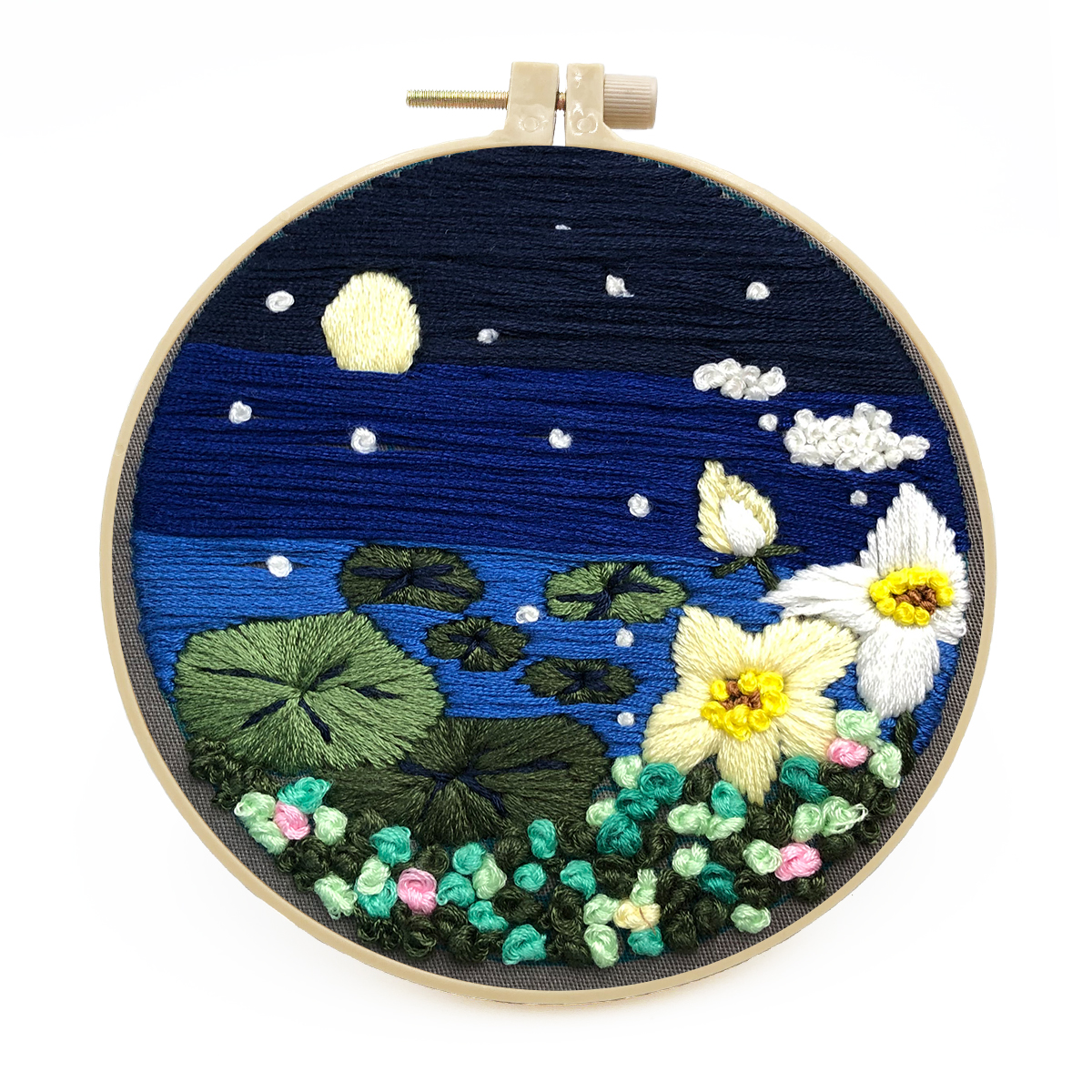 Embroidery Starter Kit Cross stitch kit for Adult Beginner - Lotus pattern