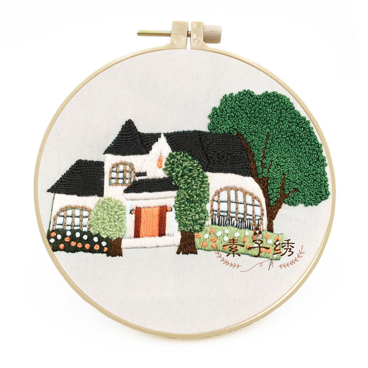 DIY Handmade Embroidery Cross stitch kit - Village House Pattern