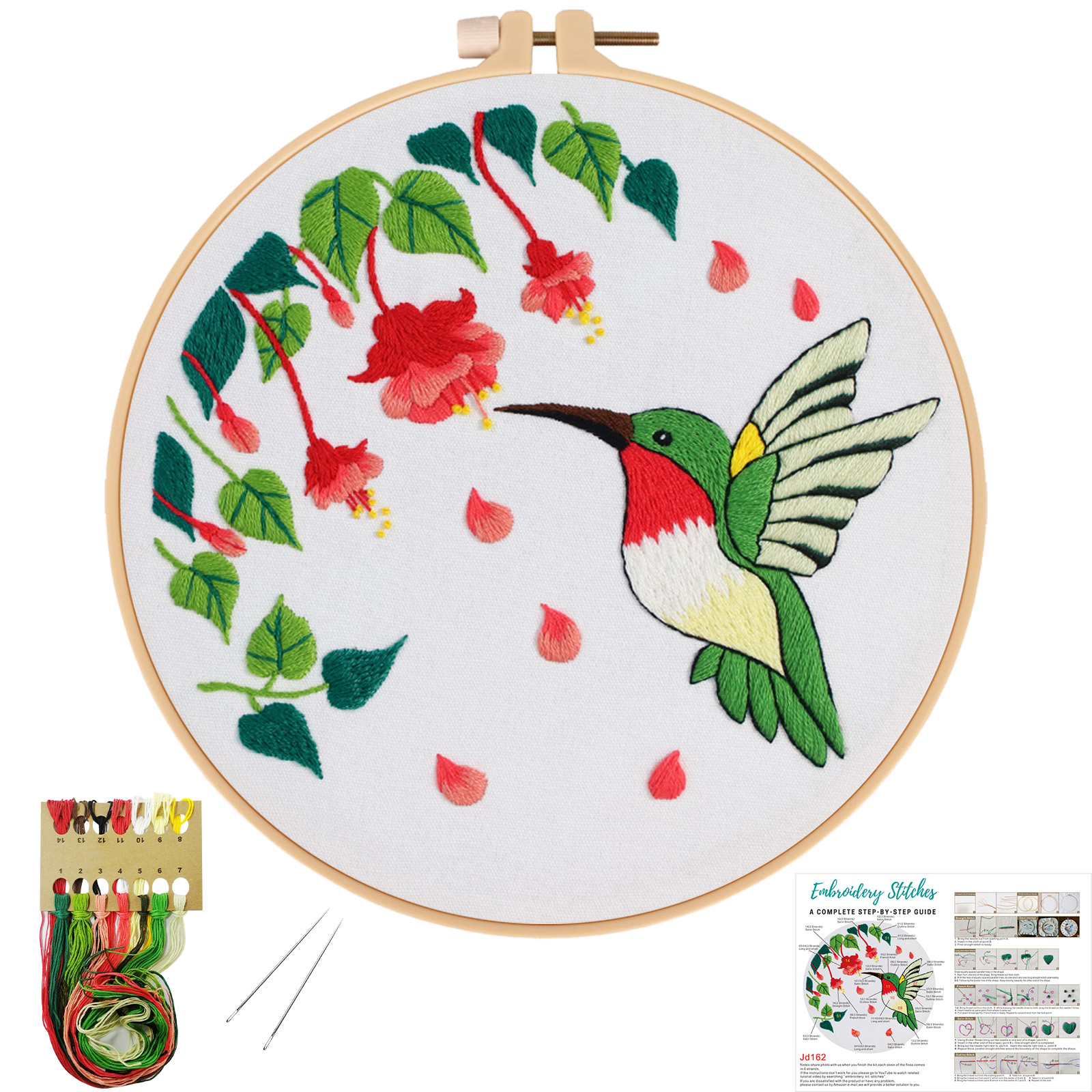Embroidery Starter Kit Cross stitch kit for Adult Beginner - Hummingbird Pattern