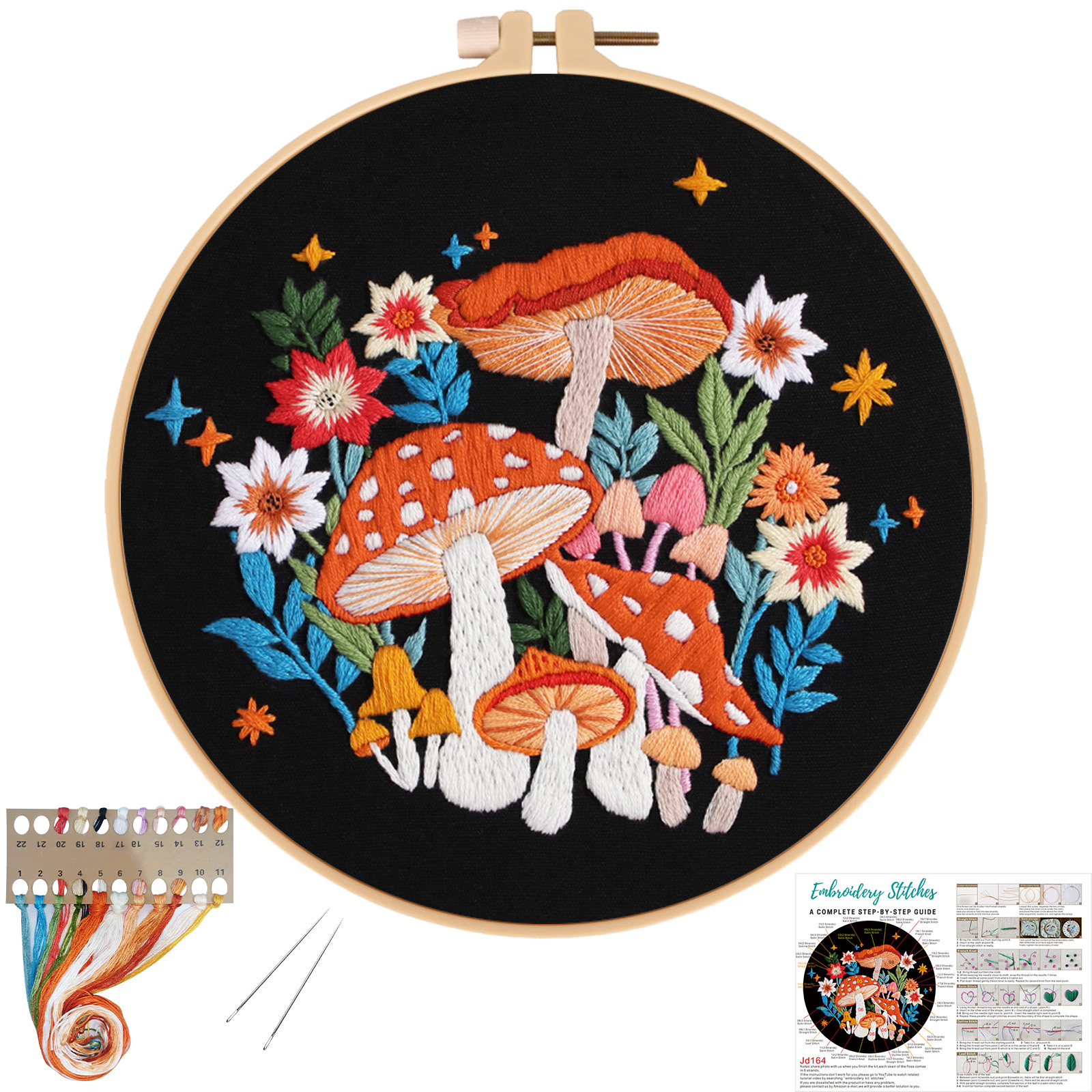 [Copy]DIY Handmade Embroidery Cross stitch kit - Mushroom with Art Night pattern