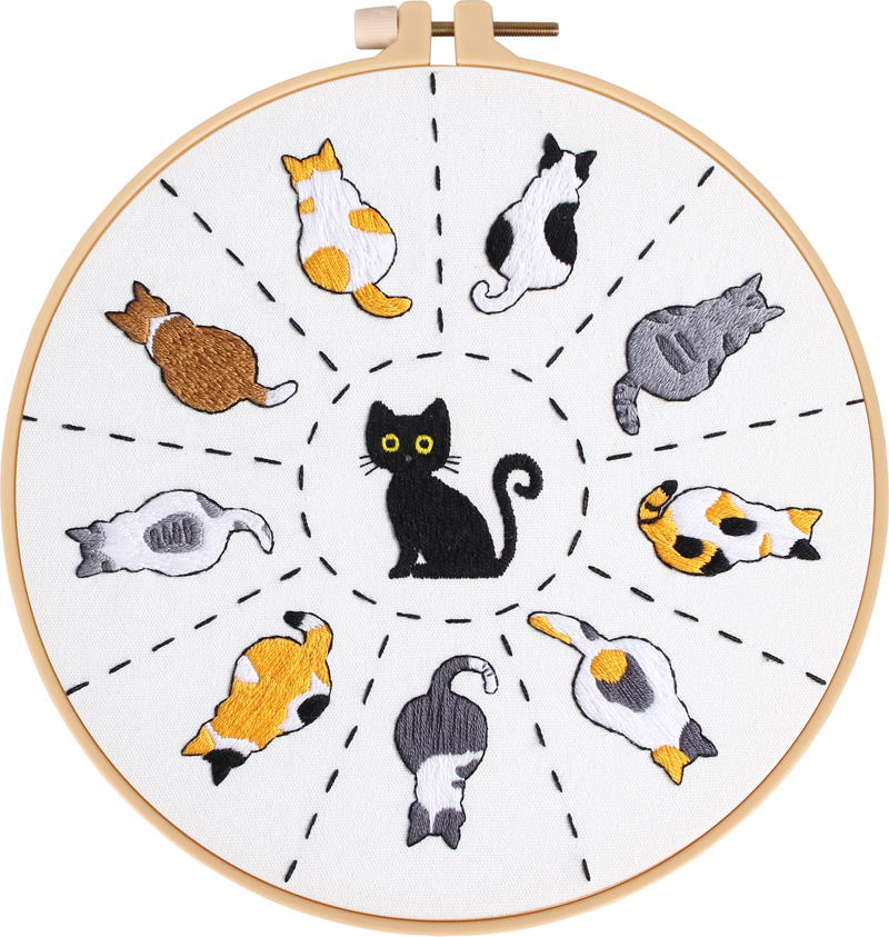 Embroidery Starter Kit for Adults Beginner - Cute Cats Pattern