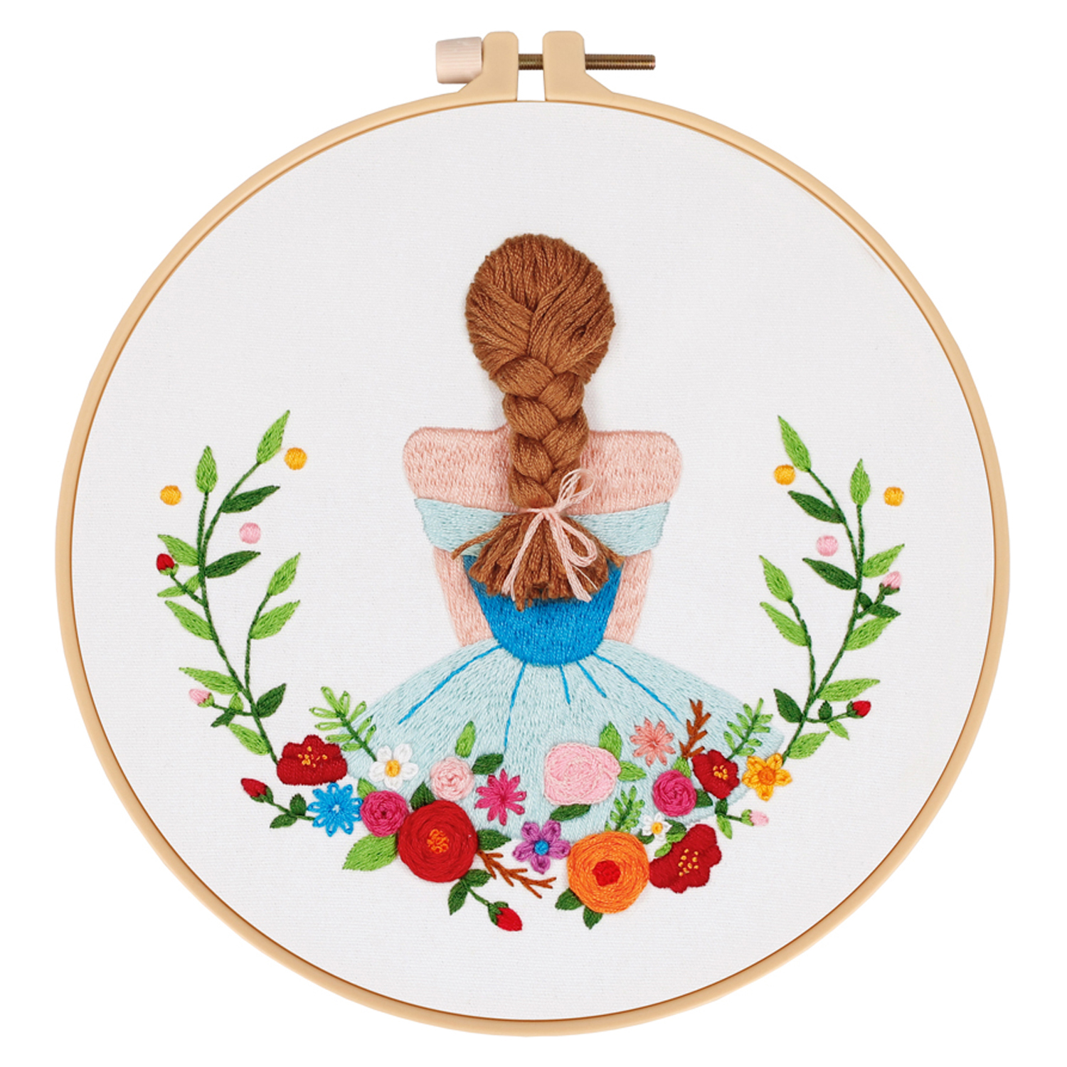 Handmade Embroidery Kit for Adult Beginner - Girl Pattern