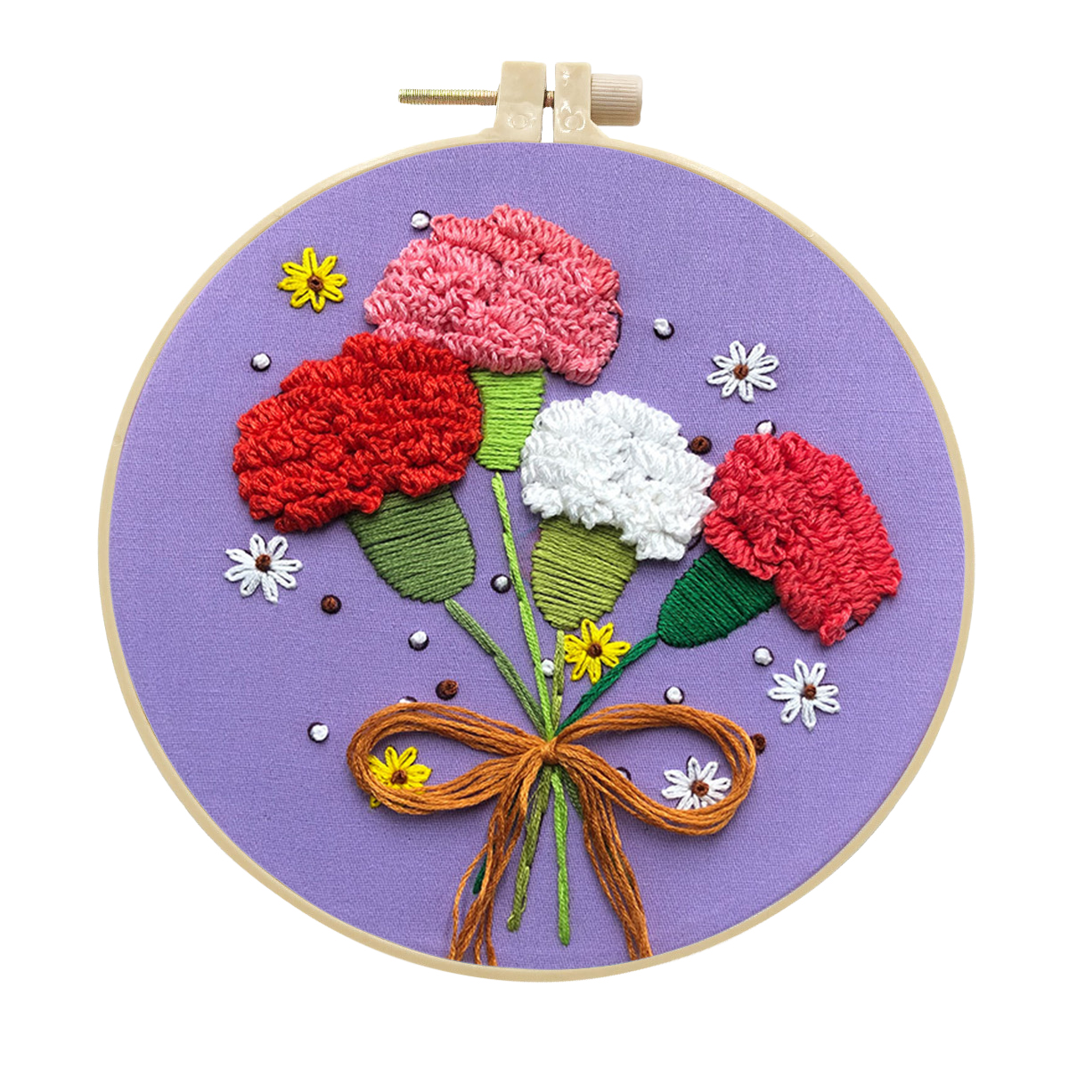 DIY Handmade Embroidery Kit Craft Cross Stitch Kits Beginner - Four blooming flowers Pattern