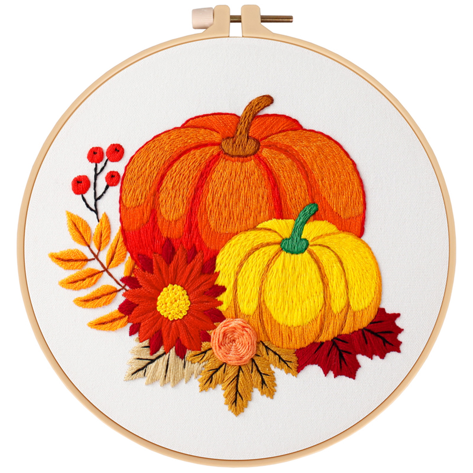Embroidery starter kit for Adult Beginner - Cute Pumpkin Pattern