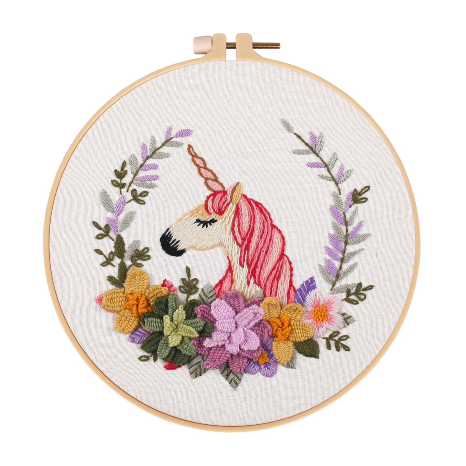 Embroidery Starter Kit Cross stitch kit for Adult Beginner - Horse and Flower Embroidery