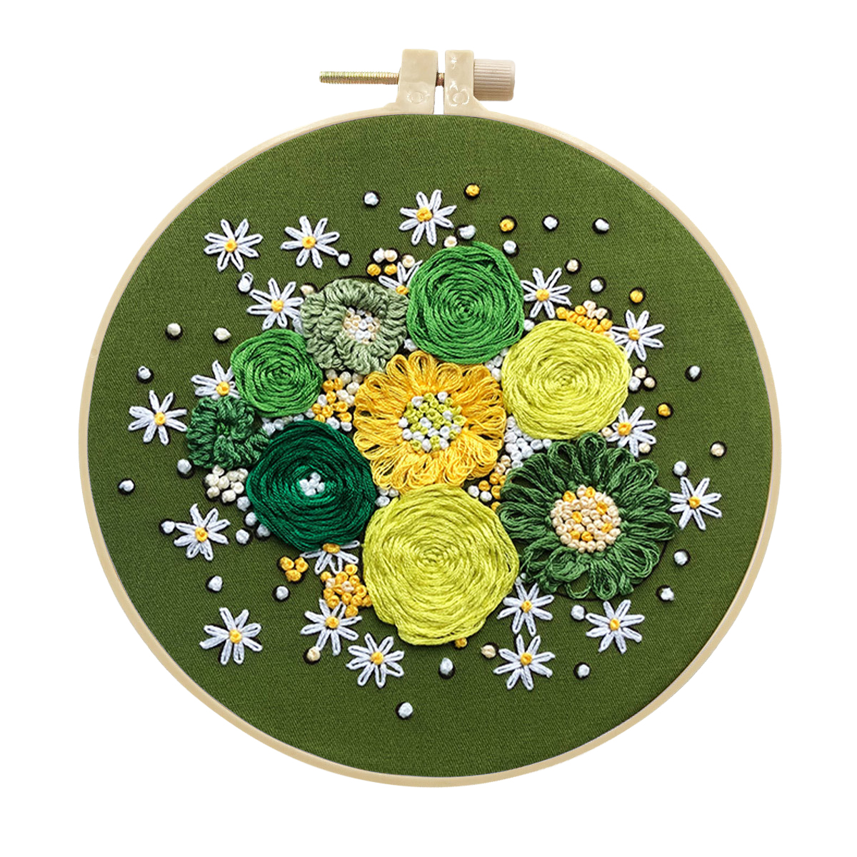 DIY Handmade Embroidery Kit Craft Cross Stitch Kits Beginner - Green Bouquet Pattern