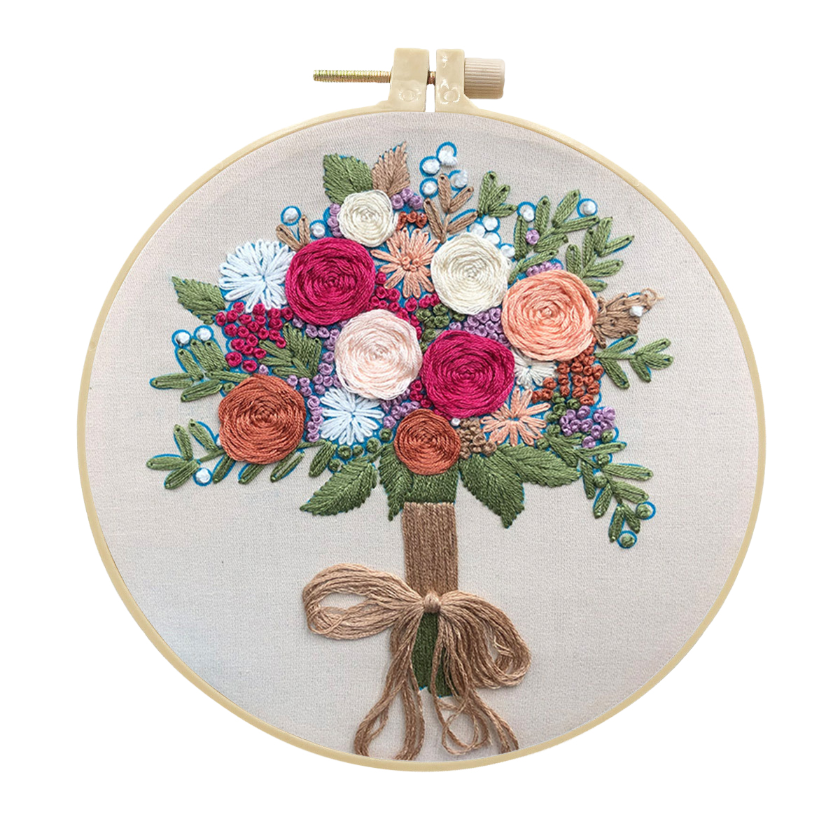 DIY Handmade Embroidery Kit Craft Cross Stitch Kits Beginner - Blooming flowers Bouquet Pattern