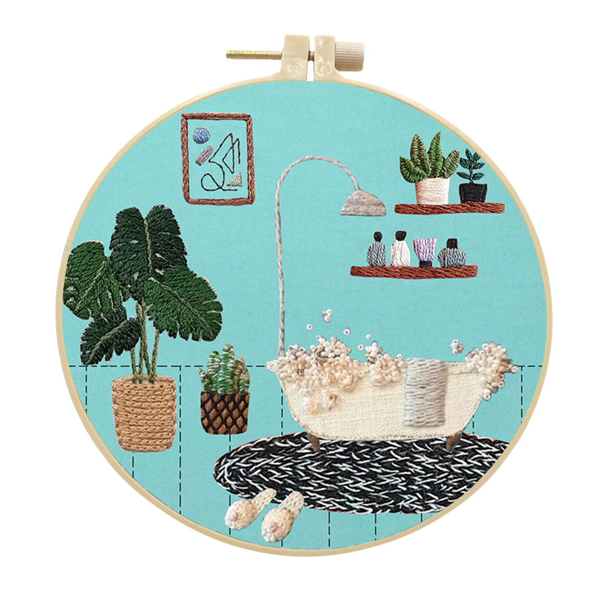 Handmade Embroidery Kit Cross stitch kit for Adult Beginner - Bathroom Pattern