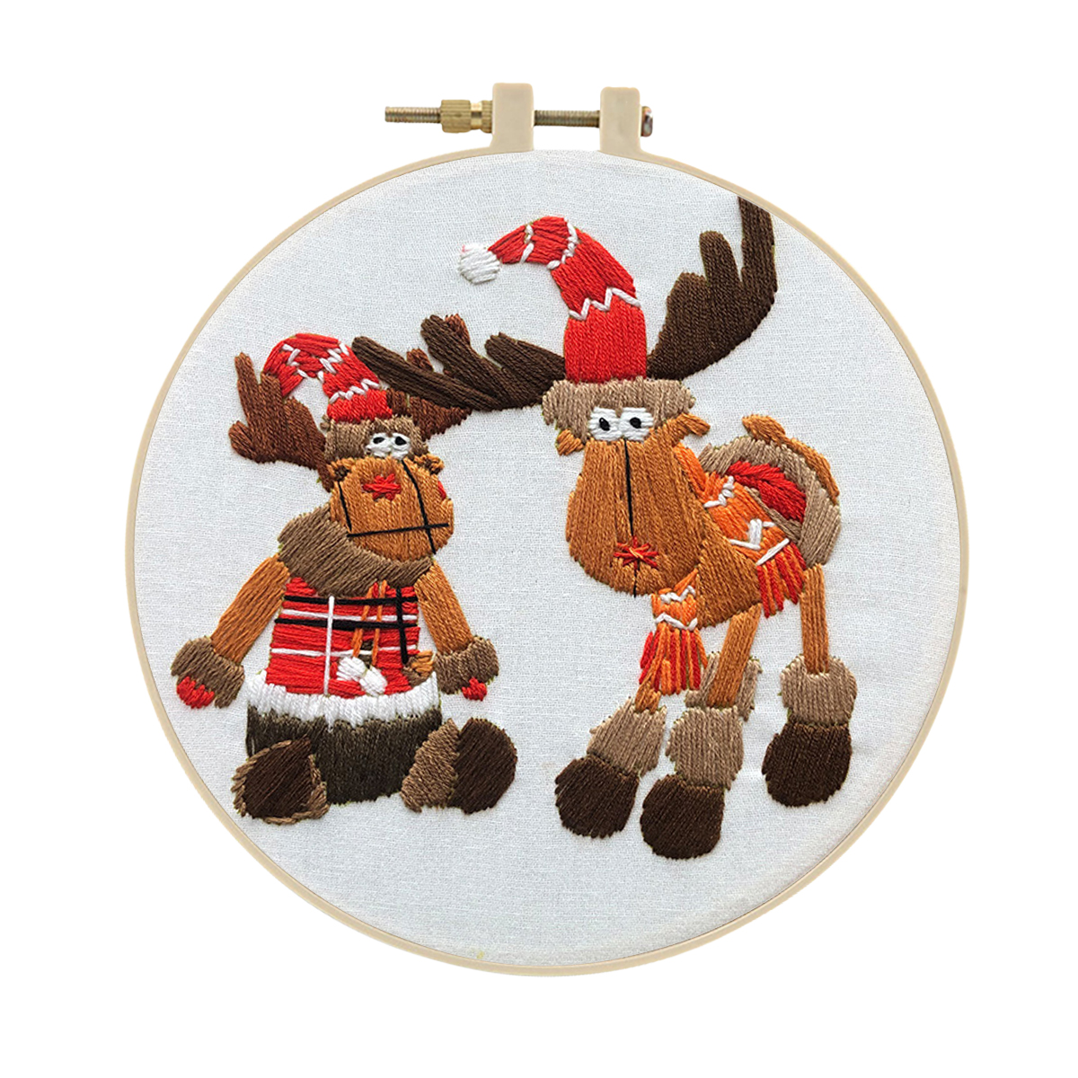 Handmade Christmas Embroidery Kit Cross stitch kit for Adult - Two Elk Pattern