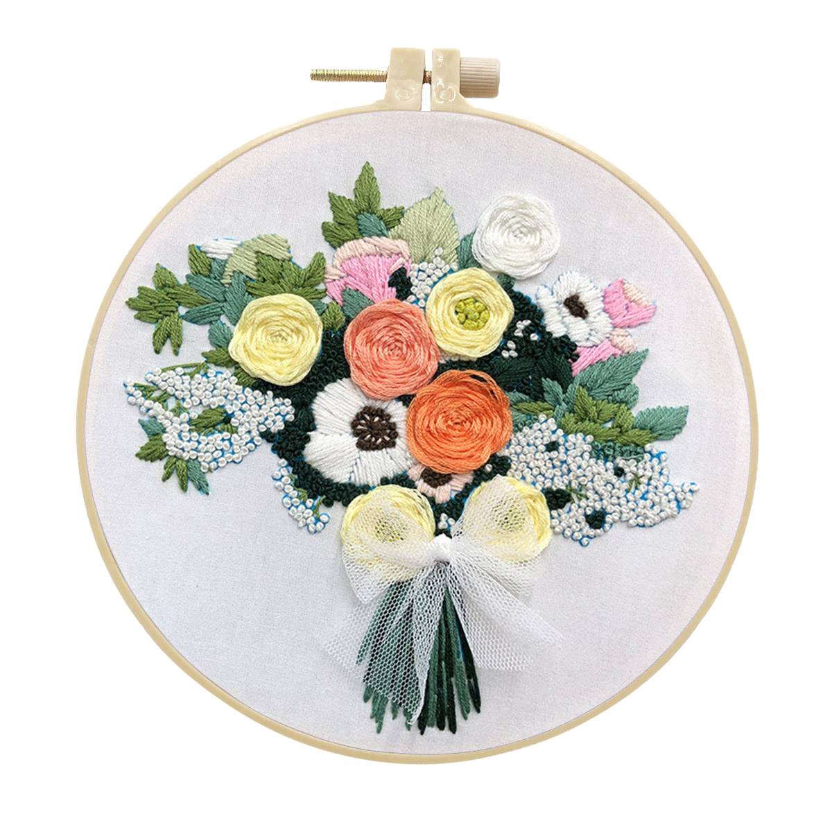 DIY Handmade Embroidery Kit Craft Cross Stitch Kits Beginner - Vivid flowers Bouquet Pattern