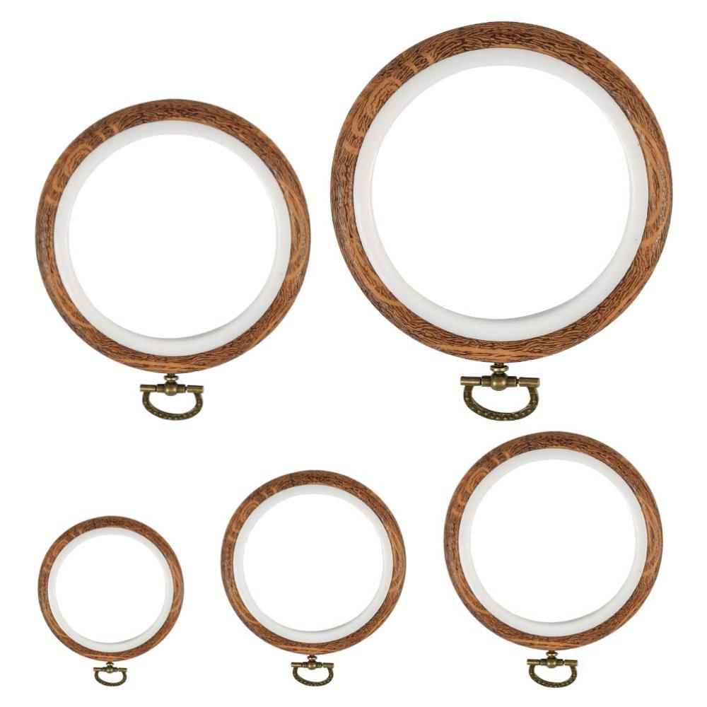 Single Set of Imitation Wood Embroidery Hoops for Beginners Embroidery Tools 