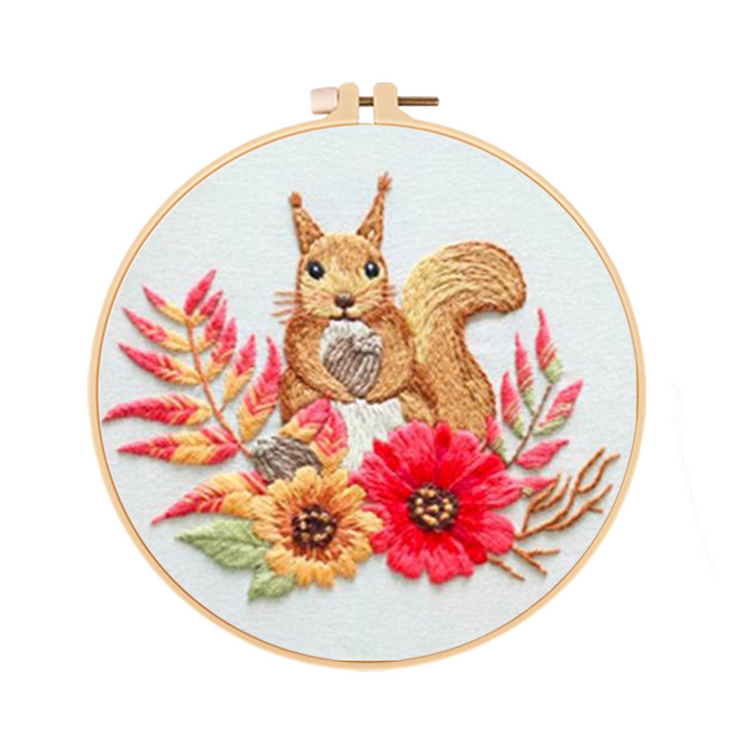 Embroidery Starter Kit Cross stitch kit for Beginners Kids - Squirrel Pattern